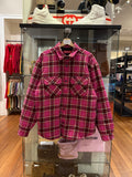 Supreme Quilted Lined Flannel Snap Overshirt - Pink