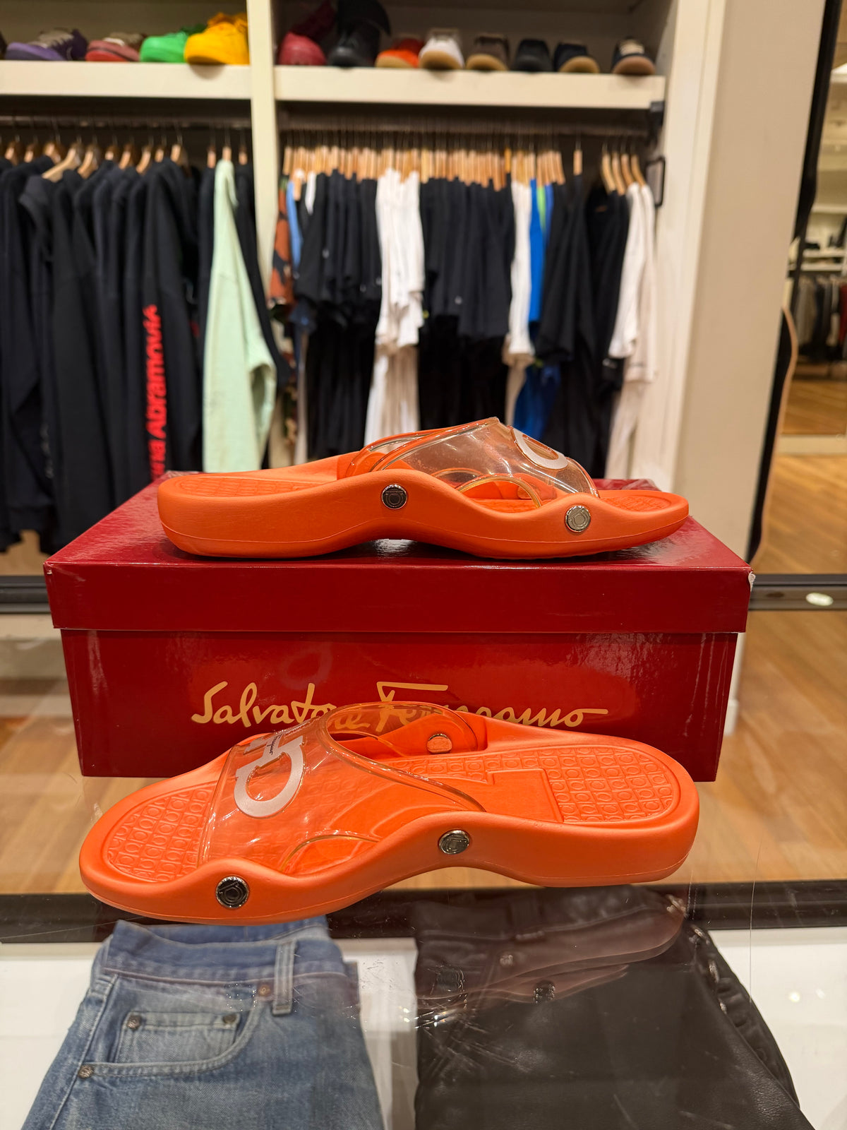 Salvatore Ferragamo Pool Slides Orange