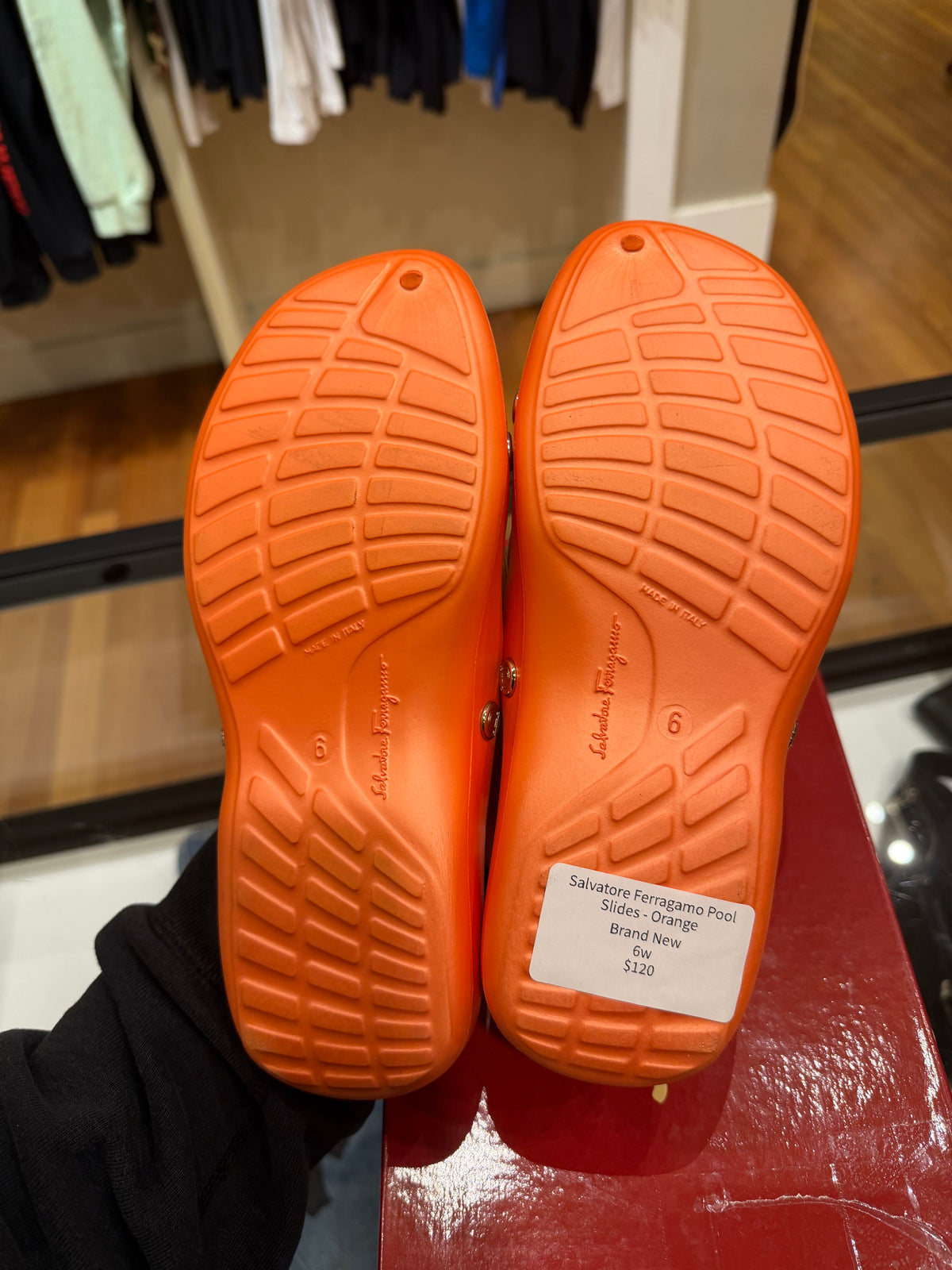 Salvatore Ferragamo Pool Slides Orange