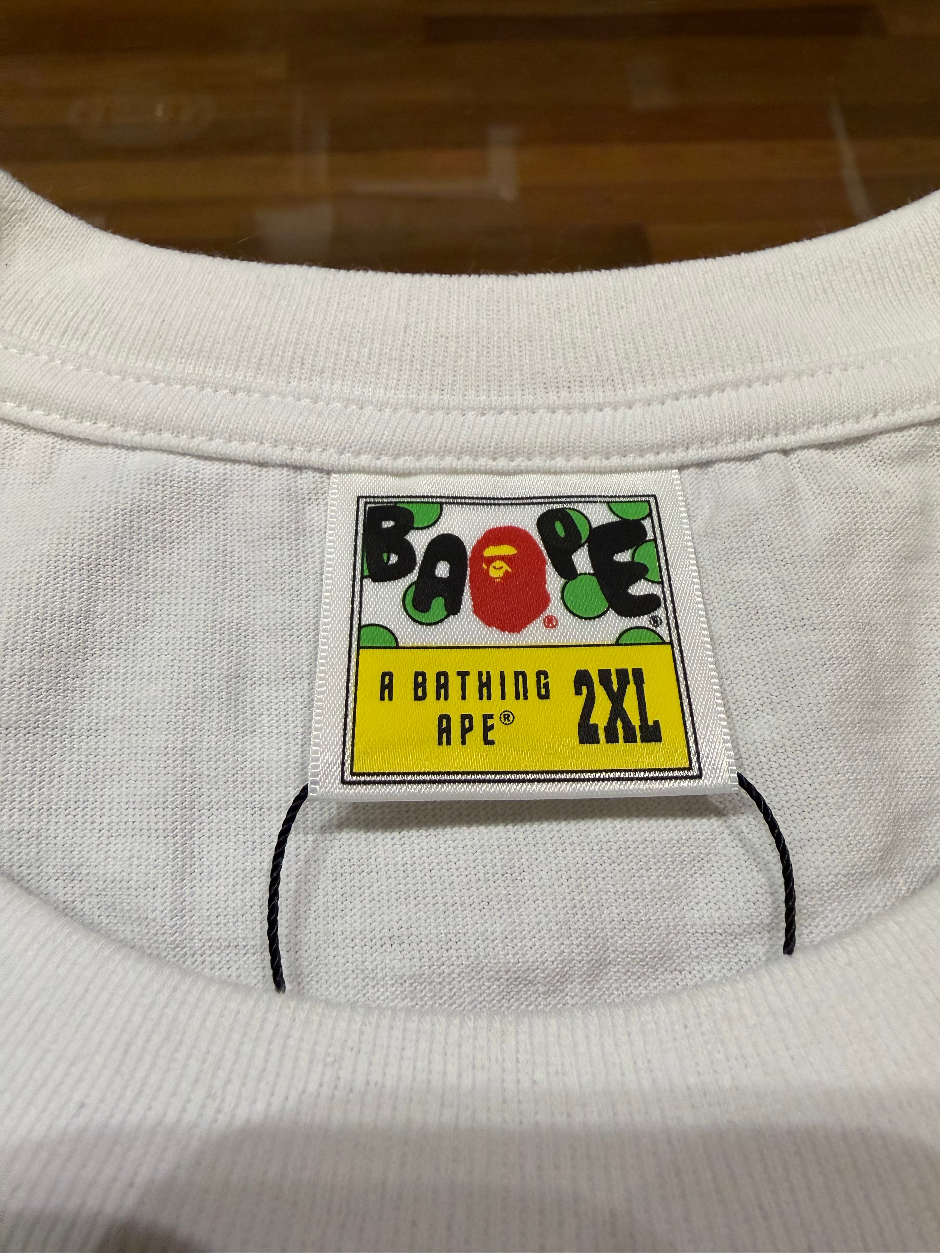 Bape Shark Face Zipper Tee - White