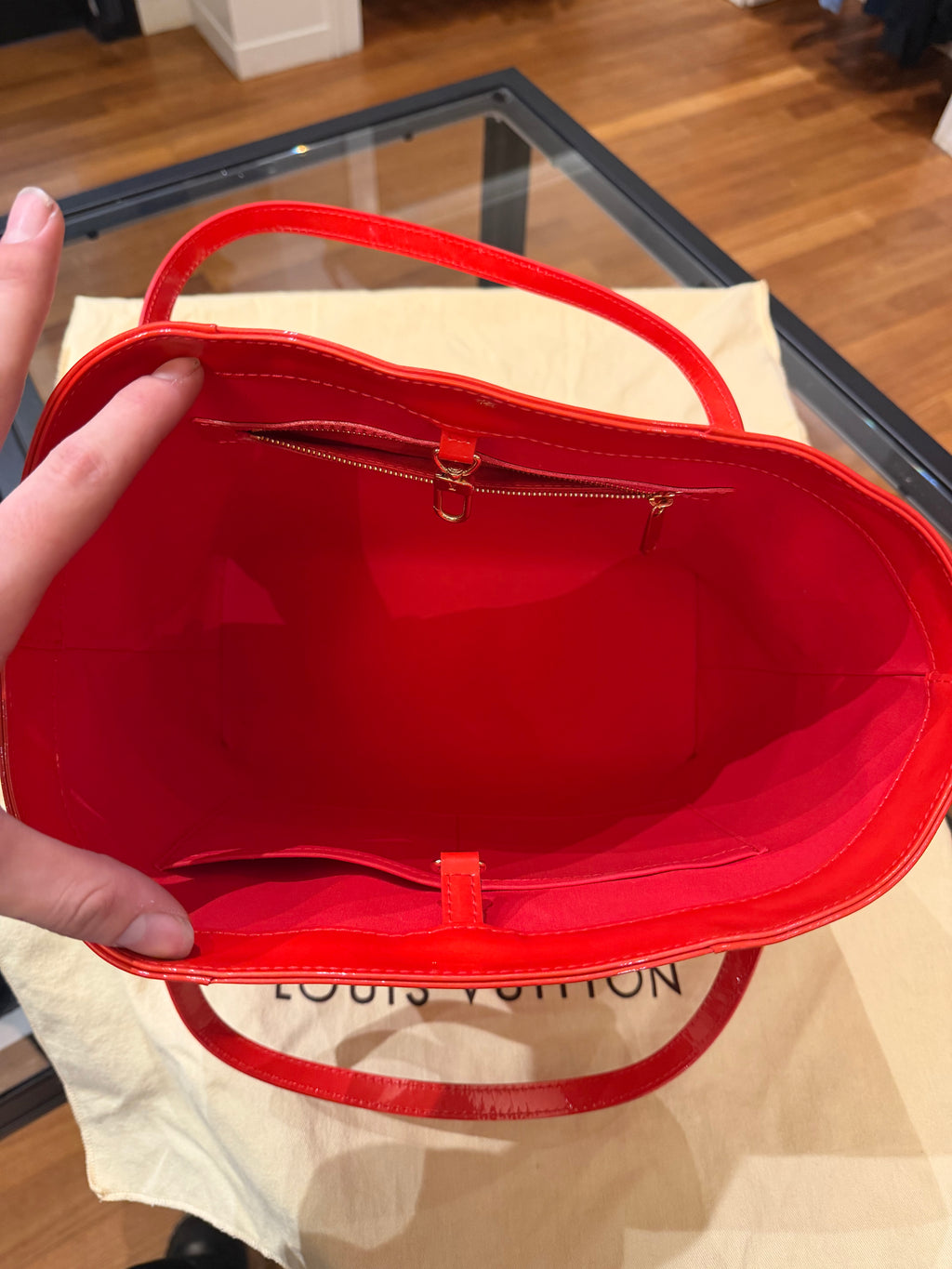 Louis Vuitton Monogram Vernis Tote MM - Red