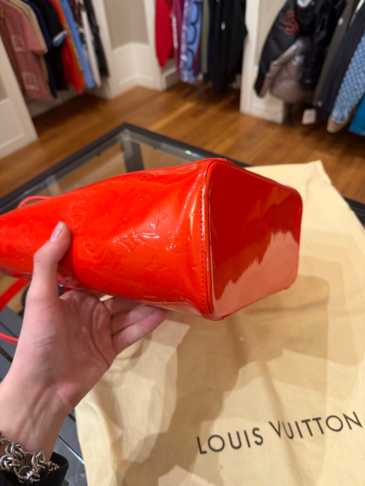 Louis Vuitton Monogram Vernis Tote MM - Red