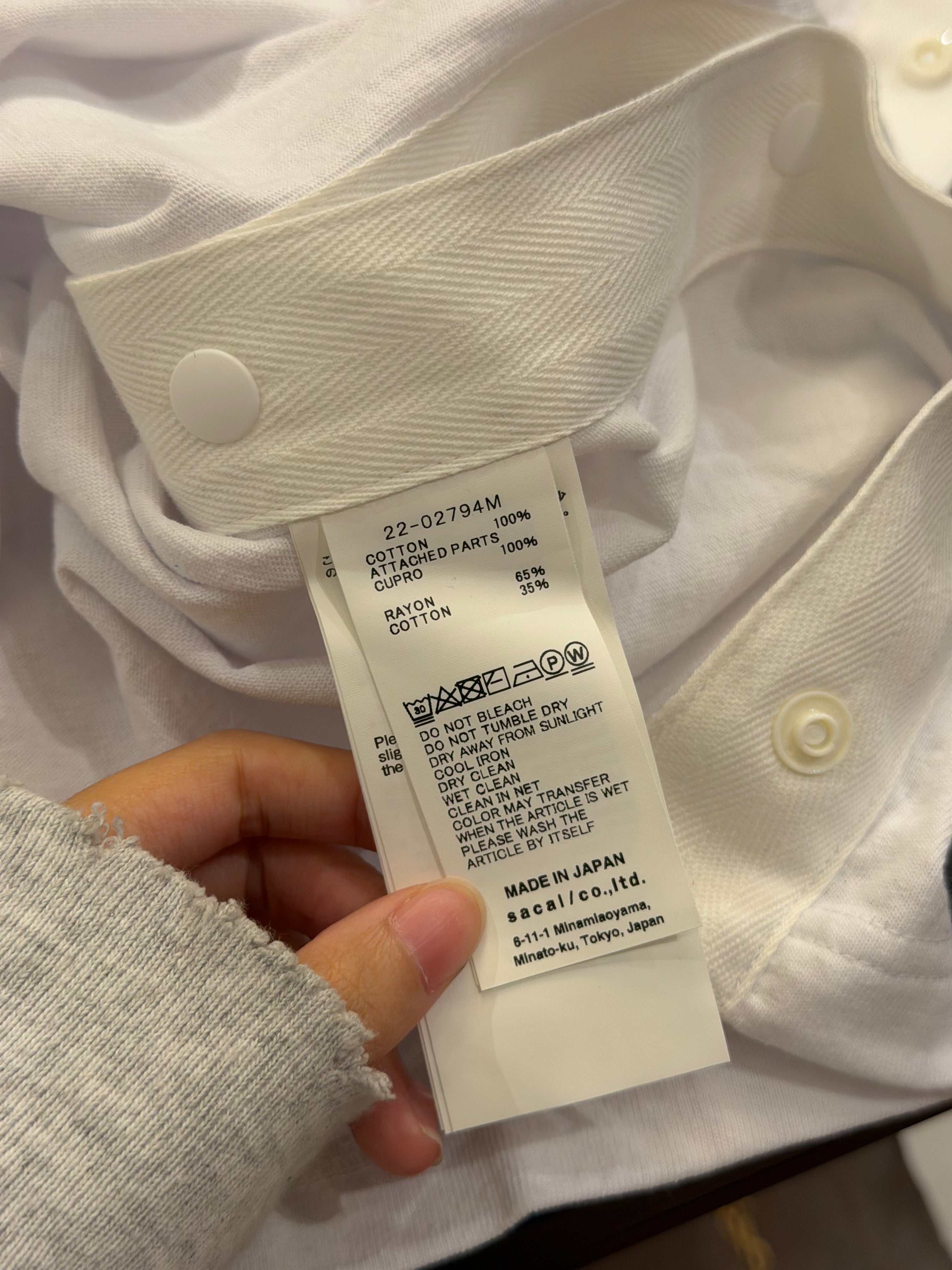 Sacai Embroidered Logo Tee -White