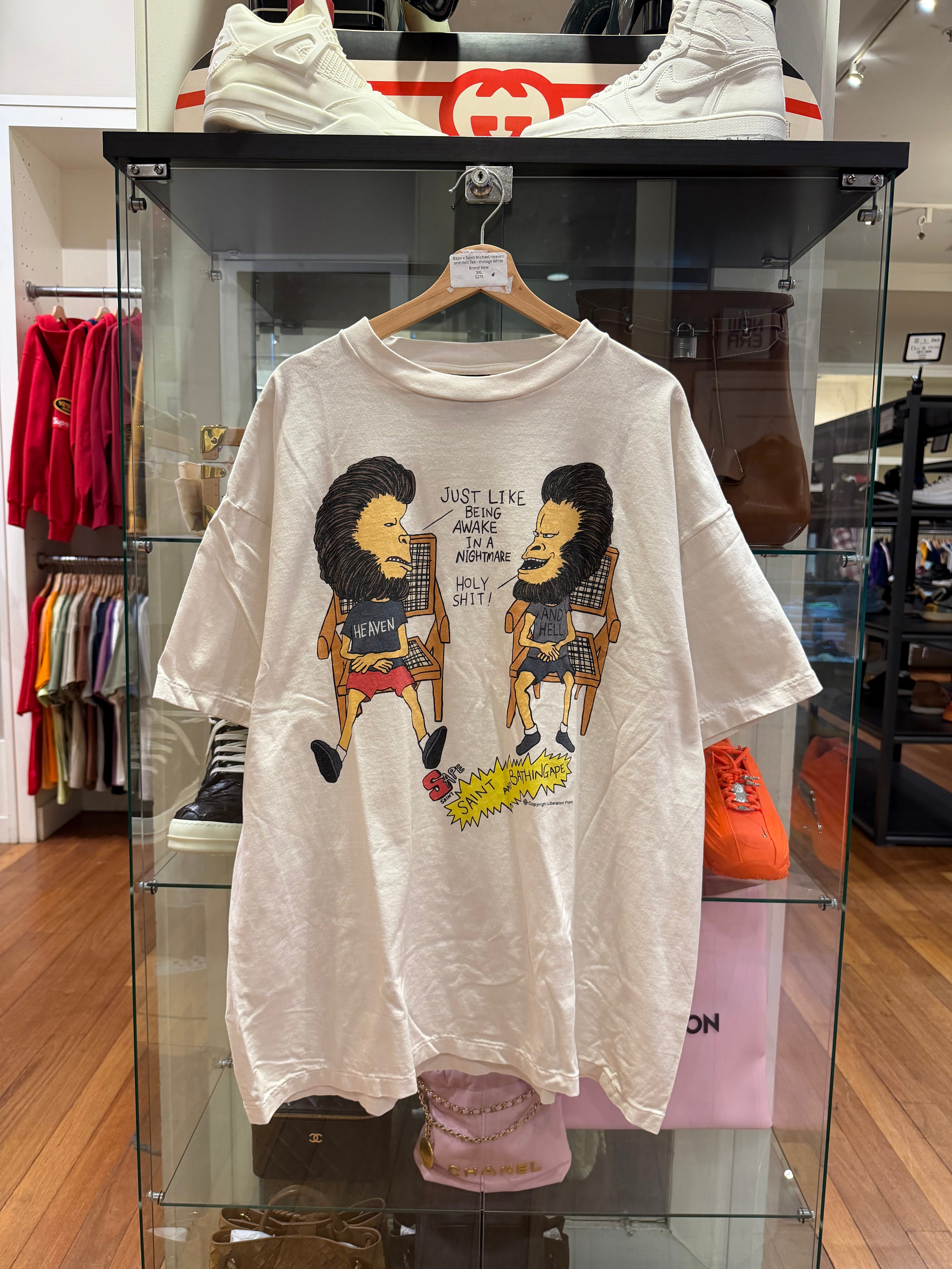 Bape x Saint Michael Heaven and Hell Tee - Vintage White
