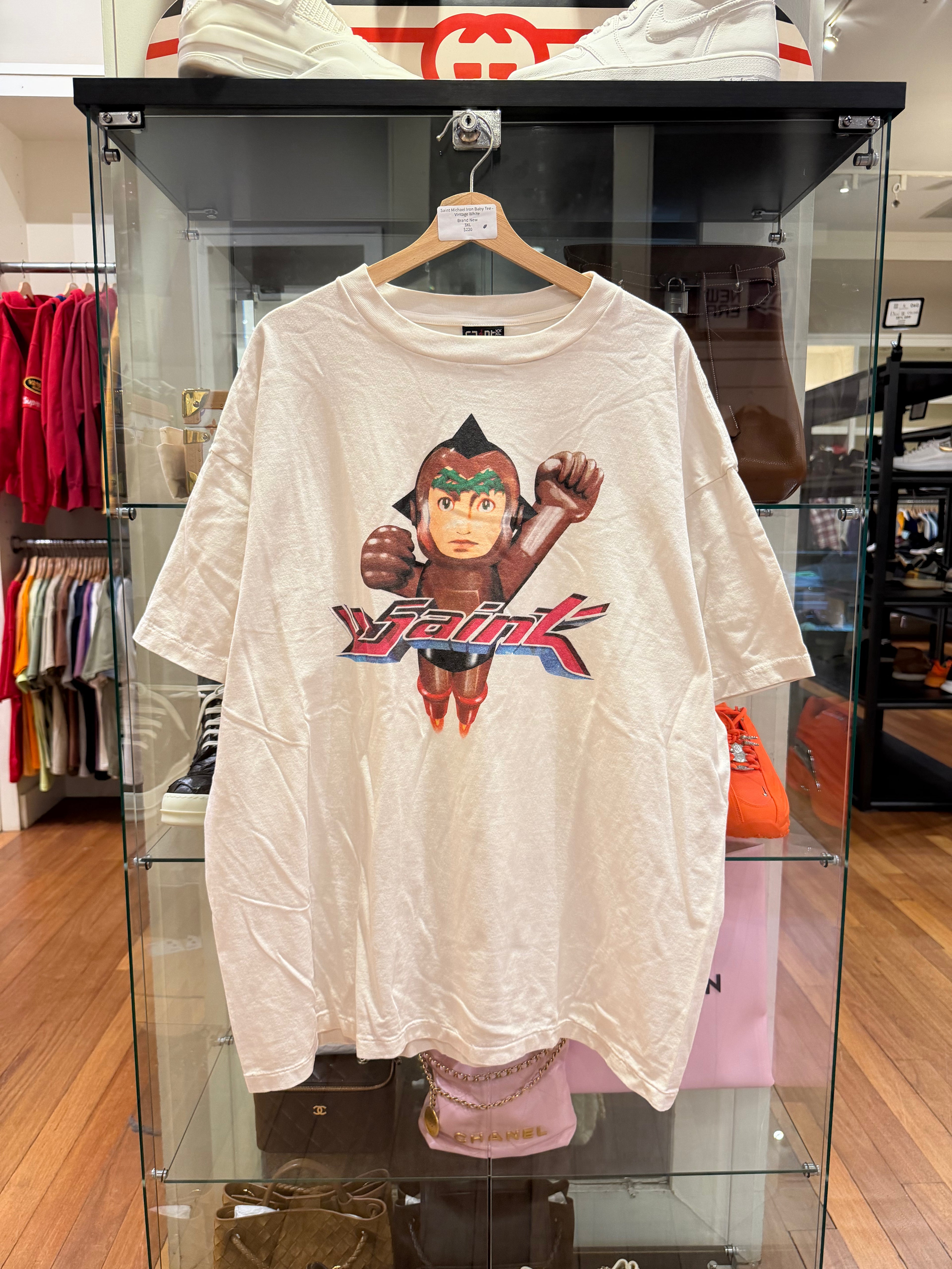 Saint Michael Iron Baby Tee -Vintage White