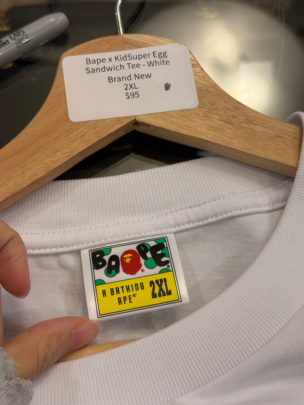 Bape x KidSuper Egg Sandwich Tee - White