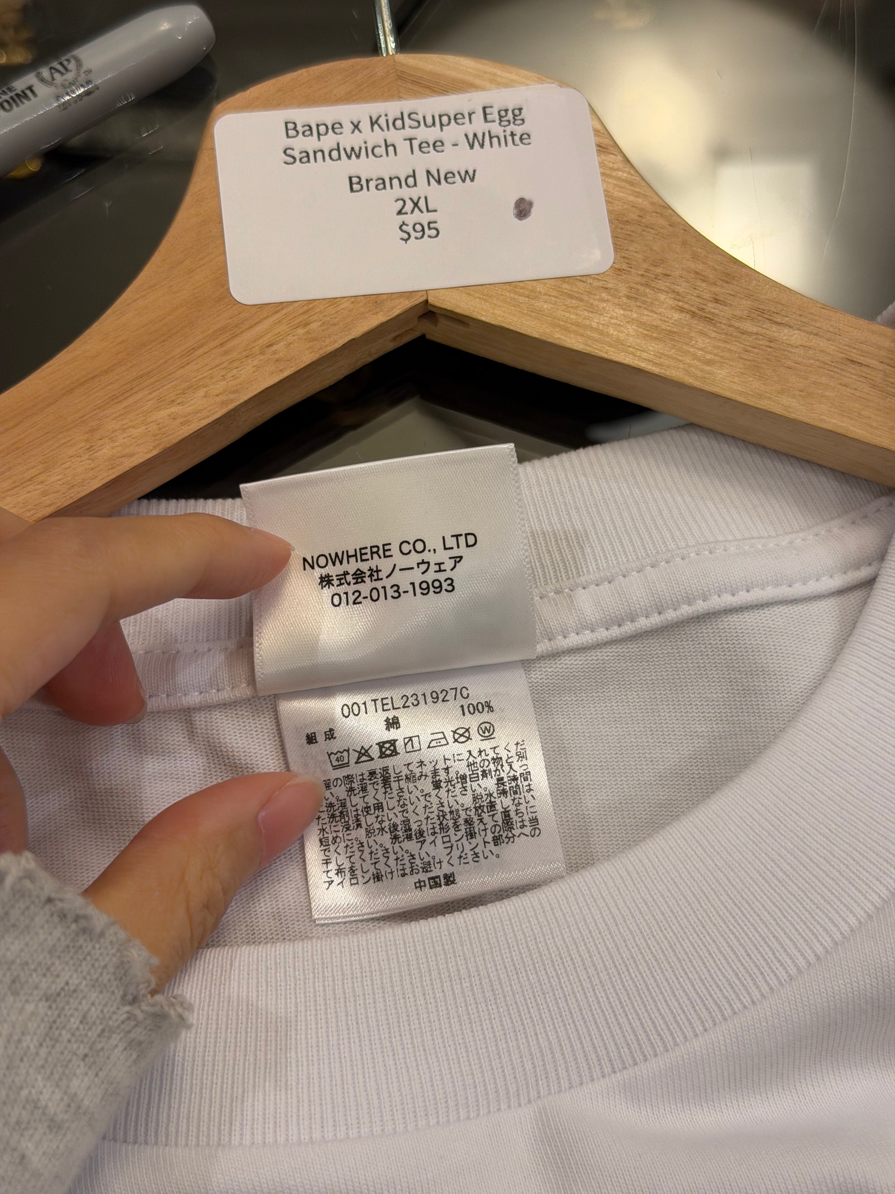 Bape x KidSuper Egg Sandwich Tee - White