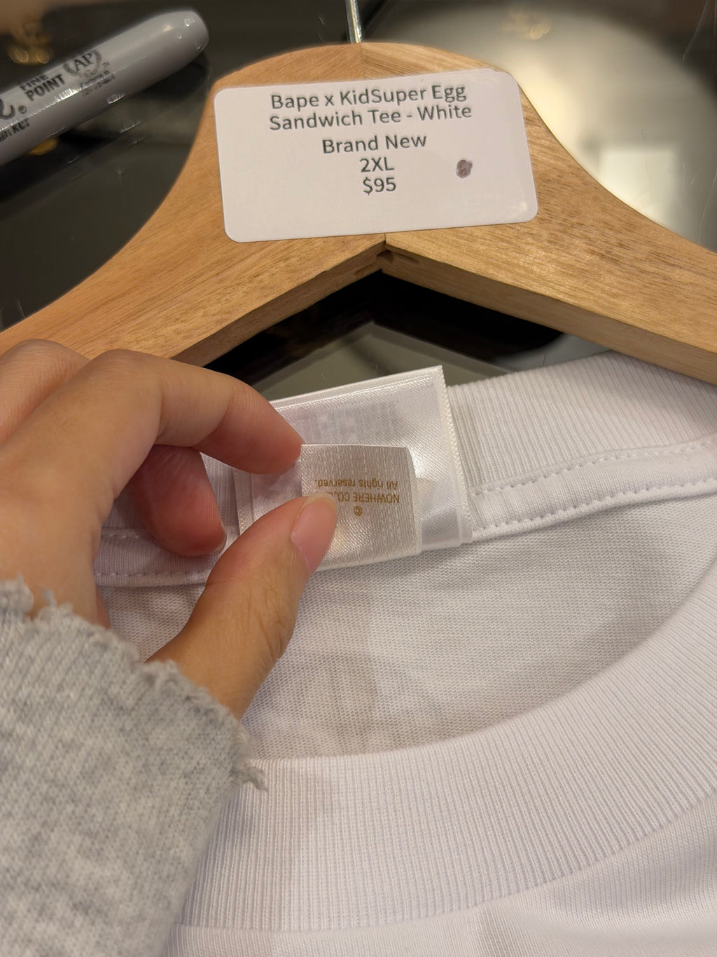 Bape x KidSuper Egg Sandwich Tee - White