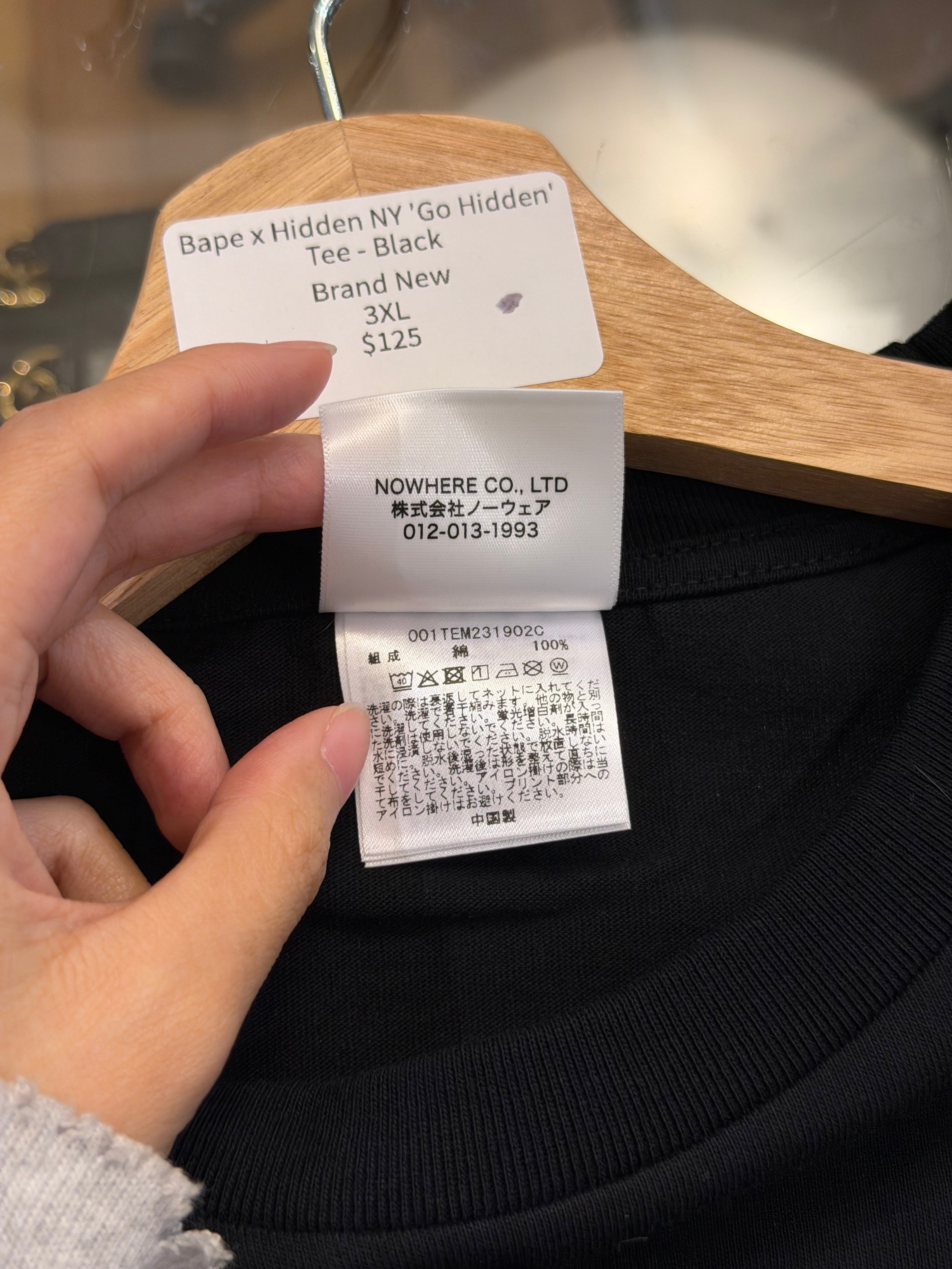 Bape x Hidden NY 'Go Hidden'Tee - Black