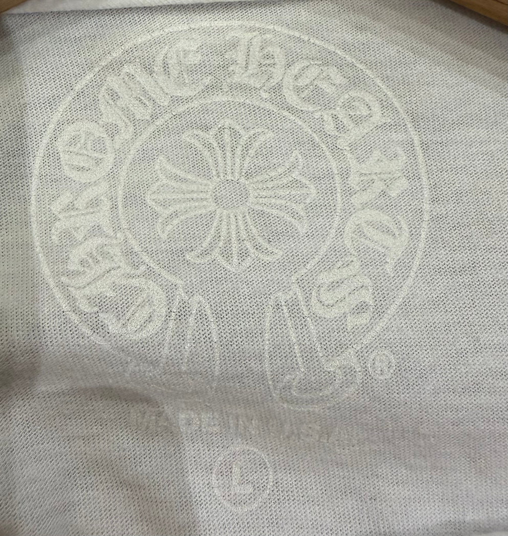 Chrome Hearts Neck Logo LS Shirt - White/White