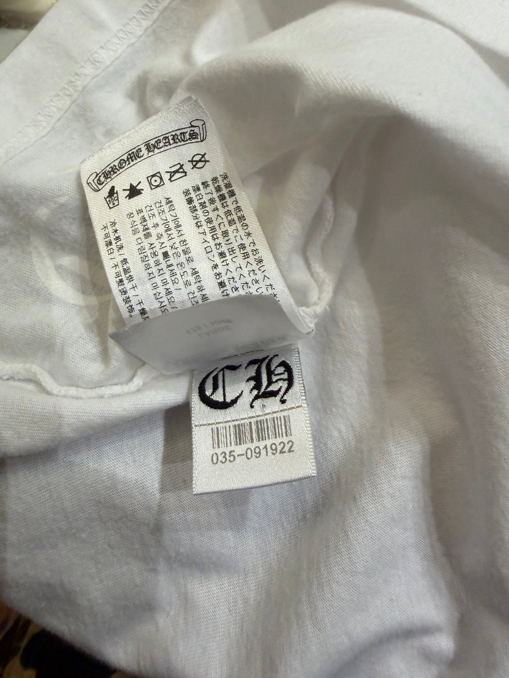 Chrome Hearts Neck Logo LS Shirt - White/White