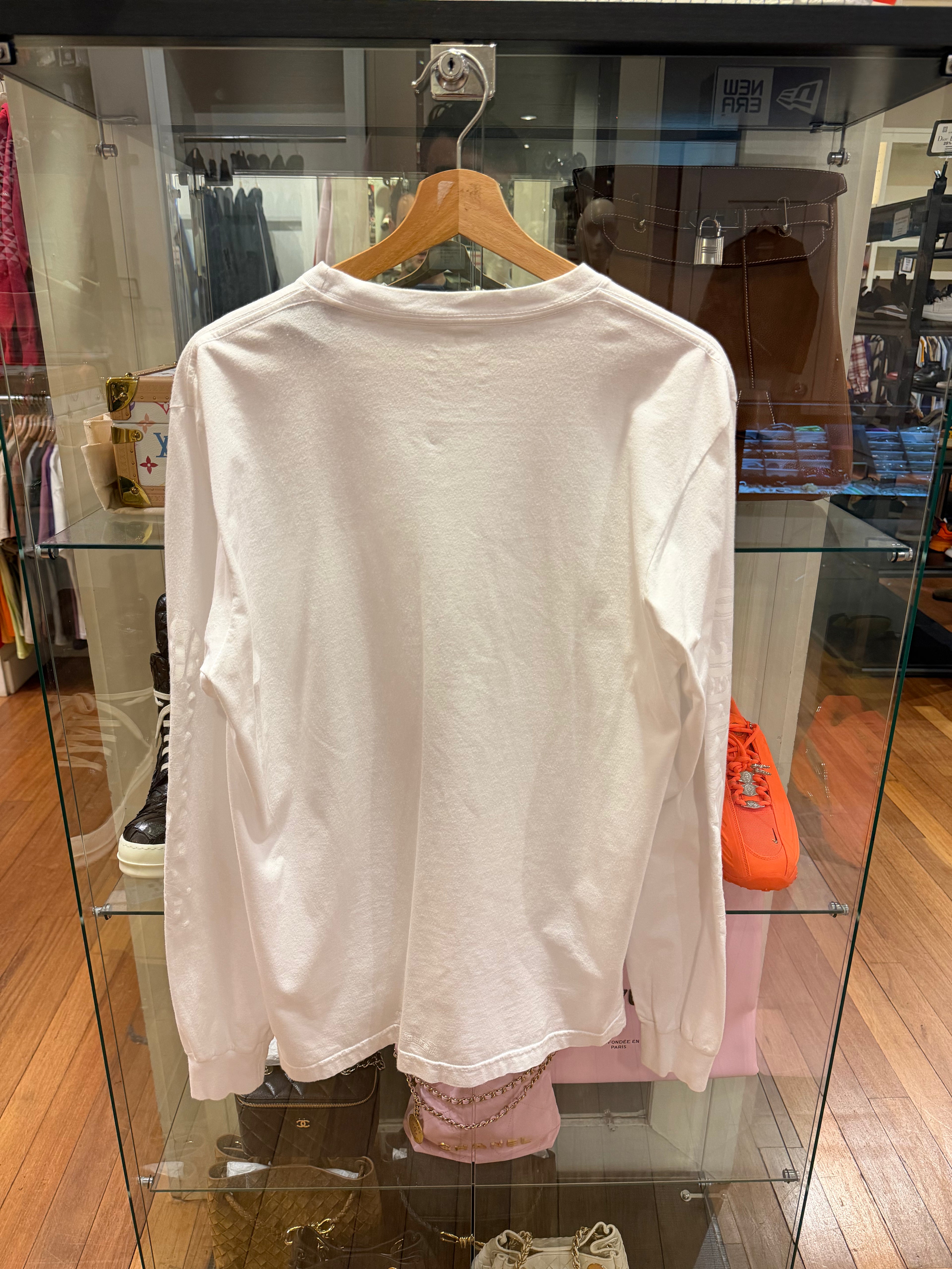 Chrome Hearts Neck Logo LS Shirt - White/White