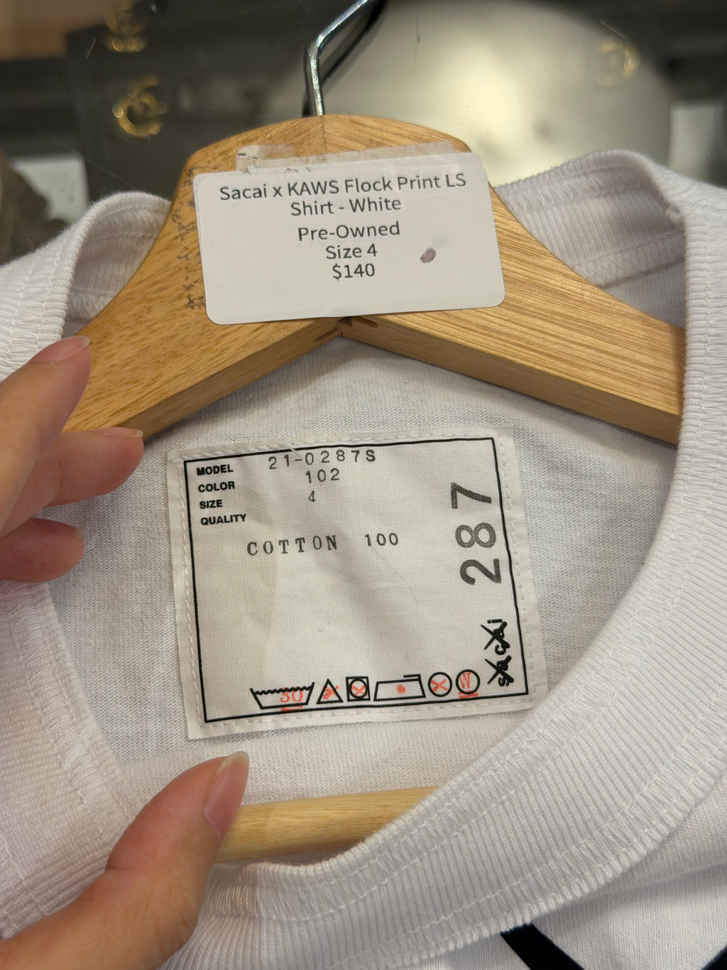 Sacai x KAWS Flock Print LS Shirt - White