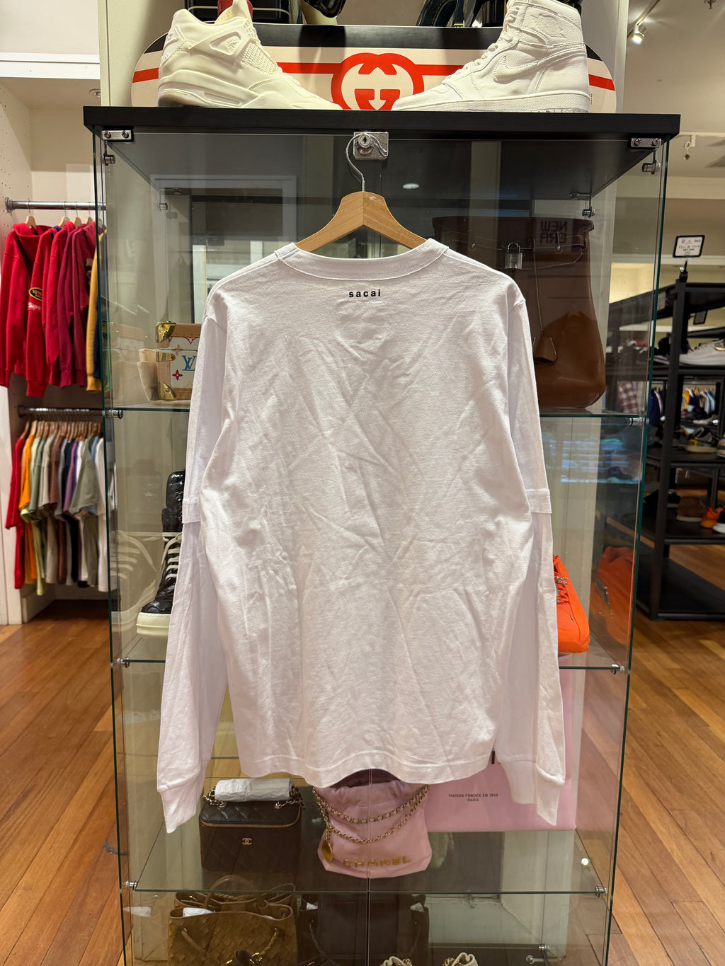 Sacai x KAWS Flock Print LS Shirt - White