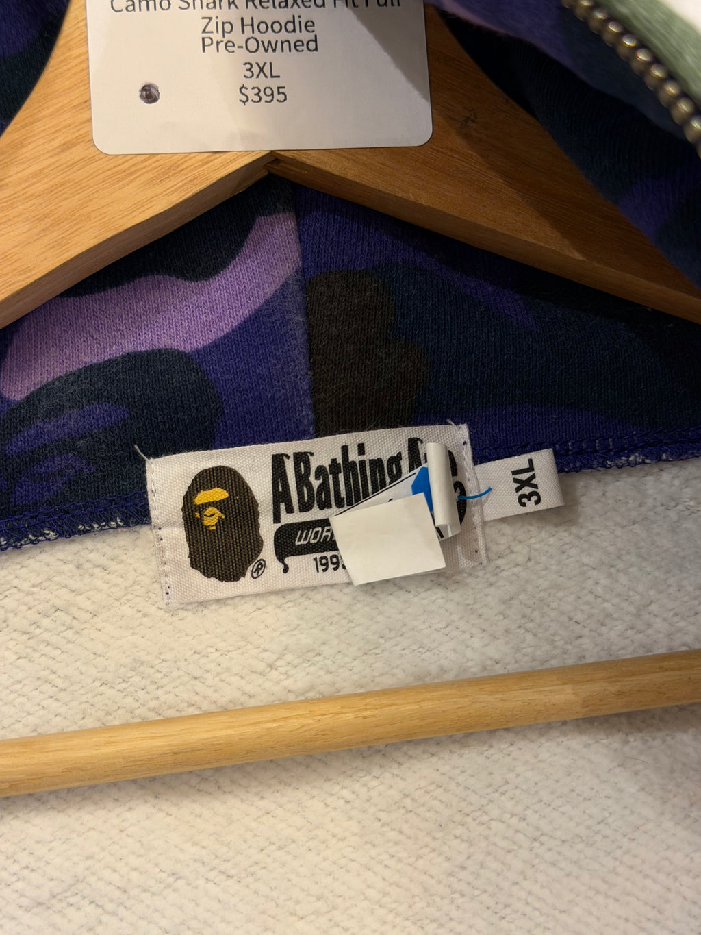Bape x Heron Preston Mix 1st Camo Shark Relaxed Fit Full LIP HoodIe
