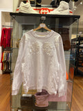Sacai Floral Stitched LS Pocket Shirt - White