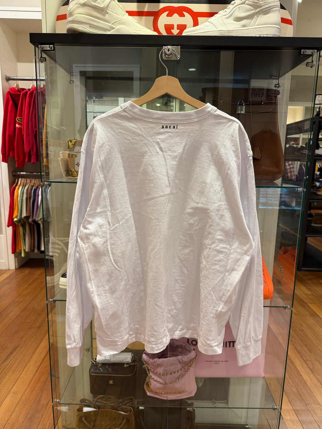 Sacai Floral Stitched LS Pocket Shirt - White