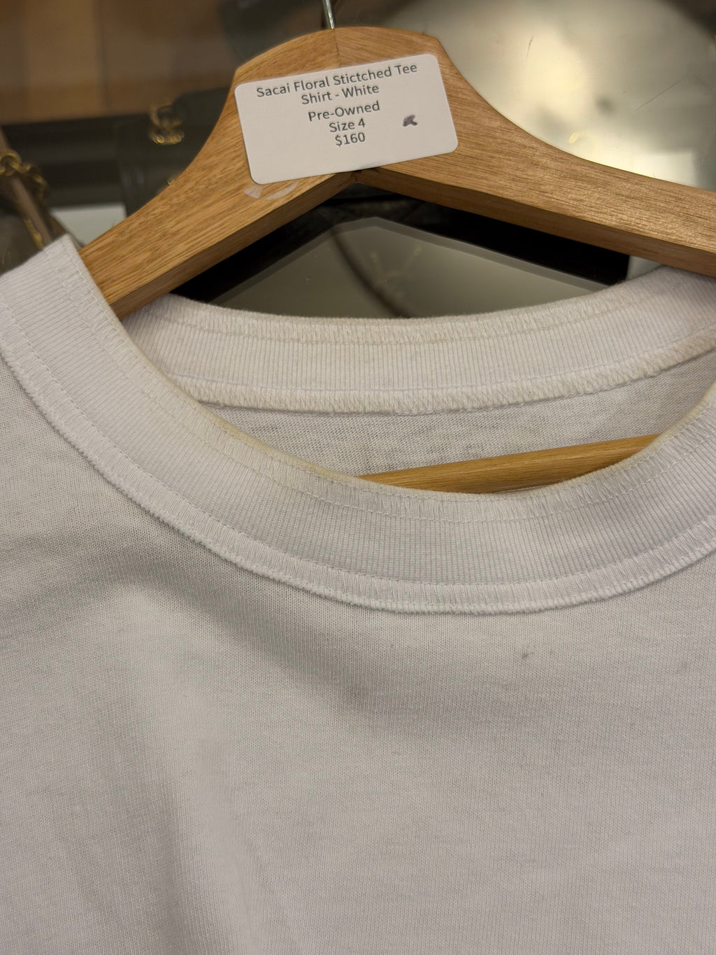 Sacai Floral Stictched TeeShirt - White