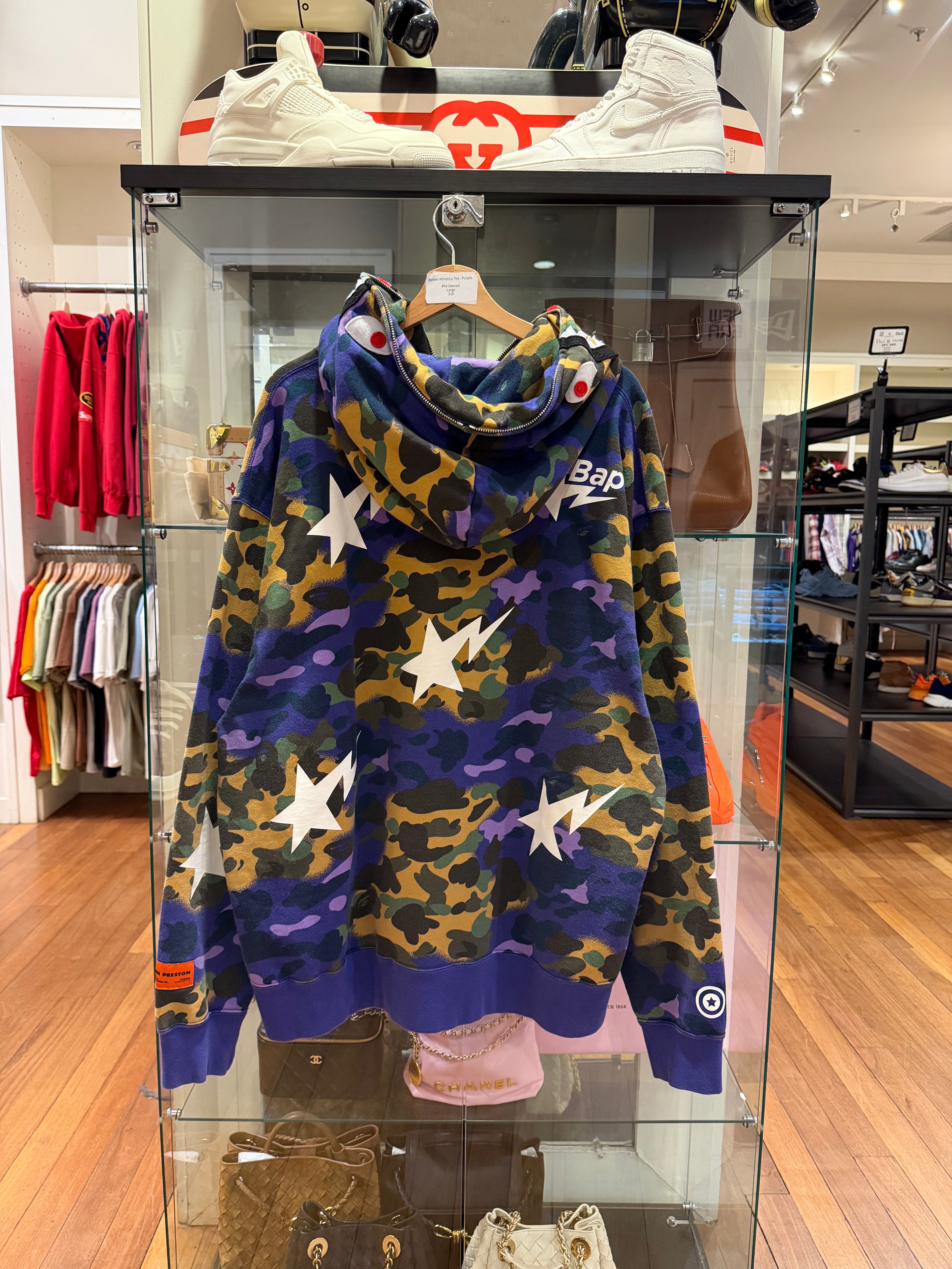 Bape x Heron Preston Mix 1st Camo Shark Relaxed Fit Full LIP HoodIe
