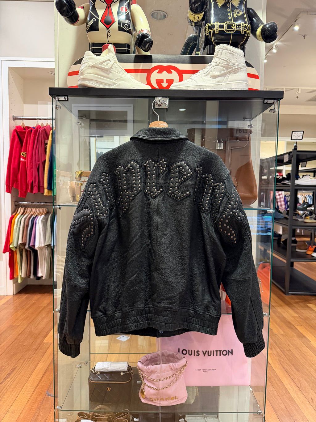 Supreme FW21 Pebbled Leather Varstiy Jacket - Black