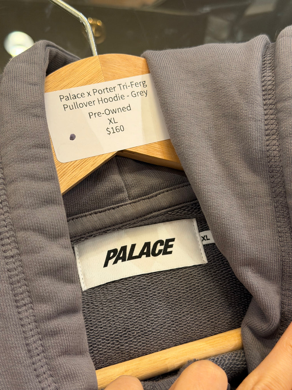 Palace x Porter Tri-Ferg Pullover Hoodie - Grey