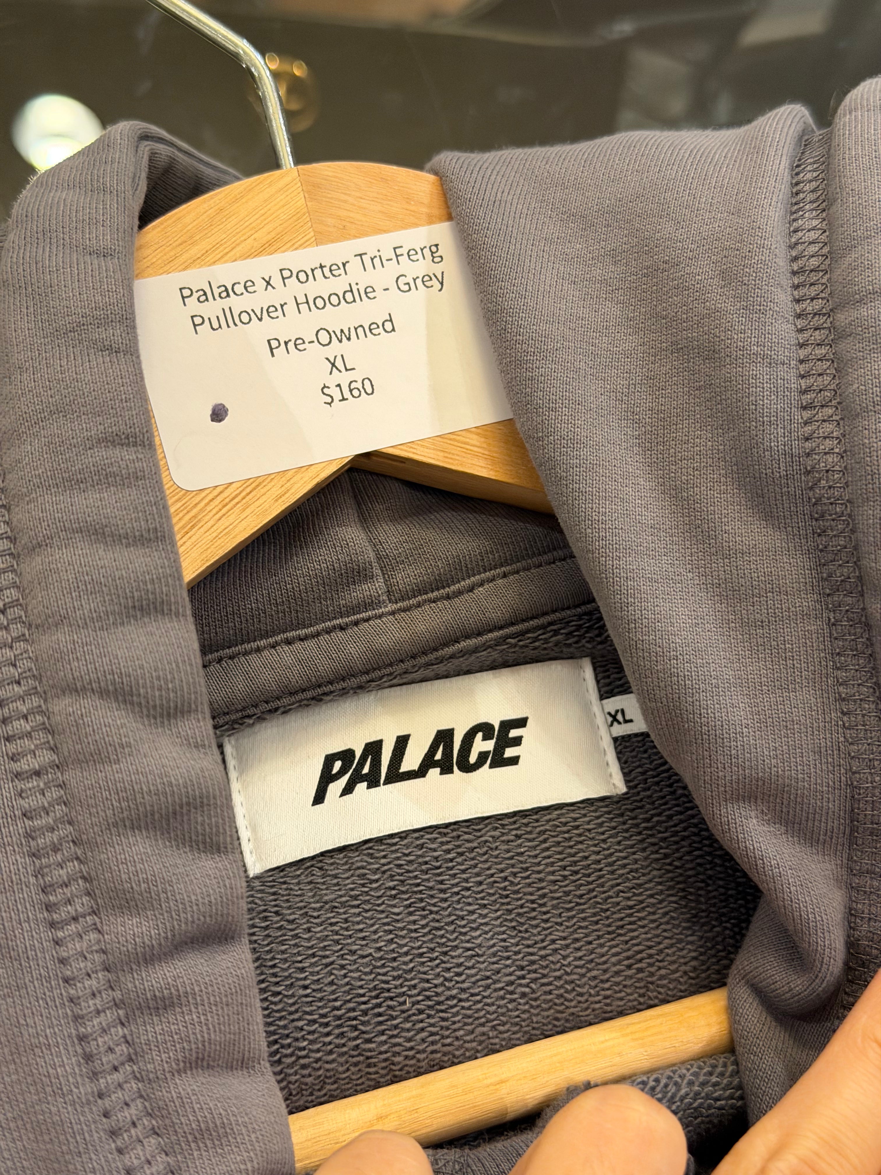 Palace x Porter Tri-Ferg Pullover Hoodie - Grey