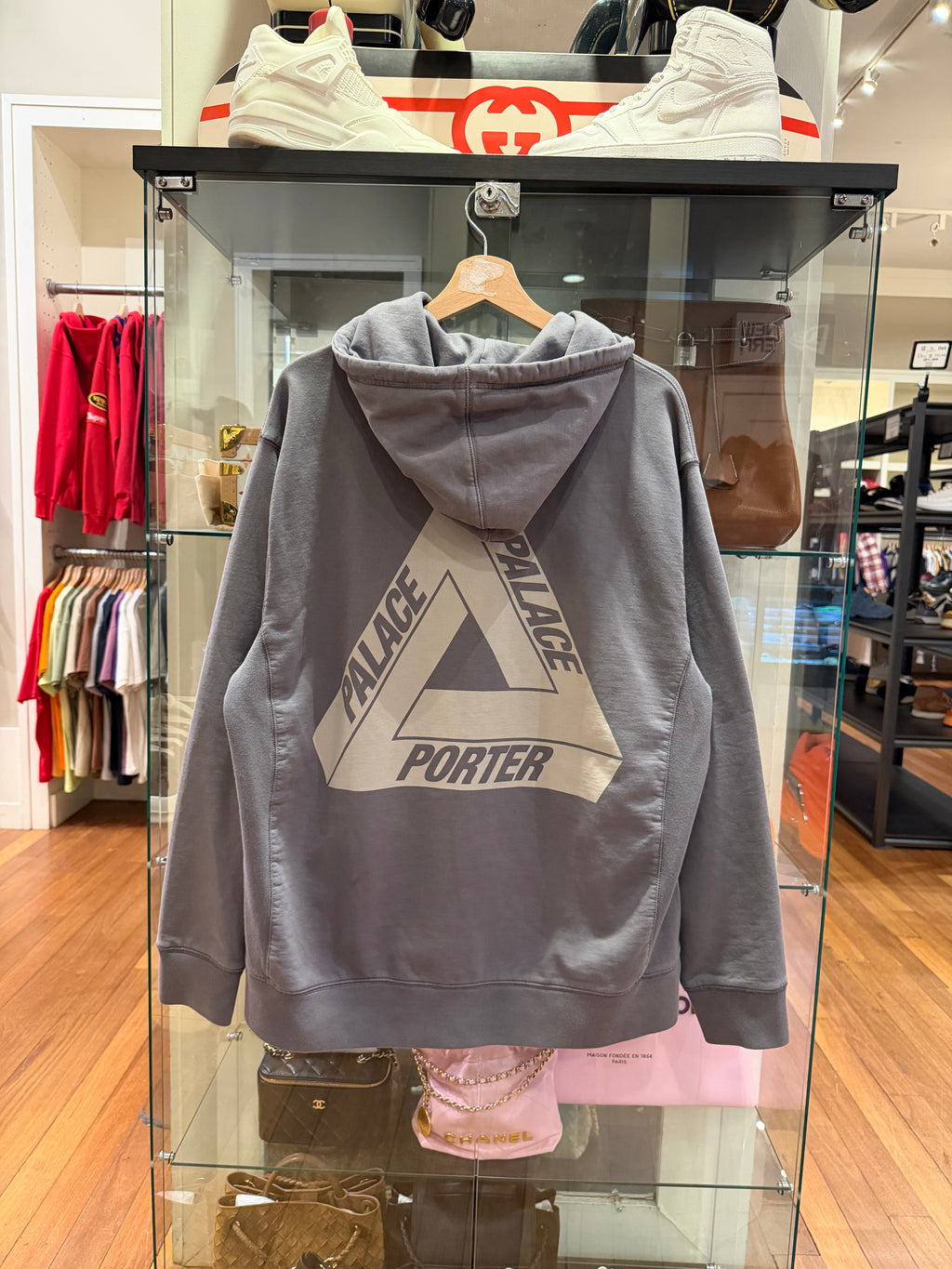 Palace x Porter Tri-Ferg Pullover Hoodie - Grey