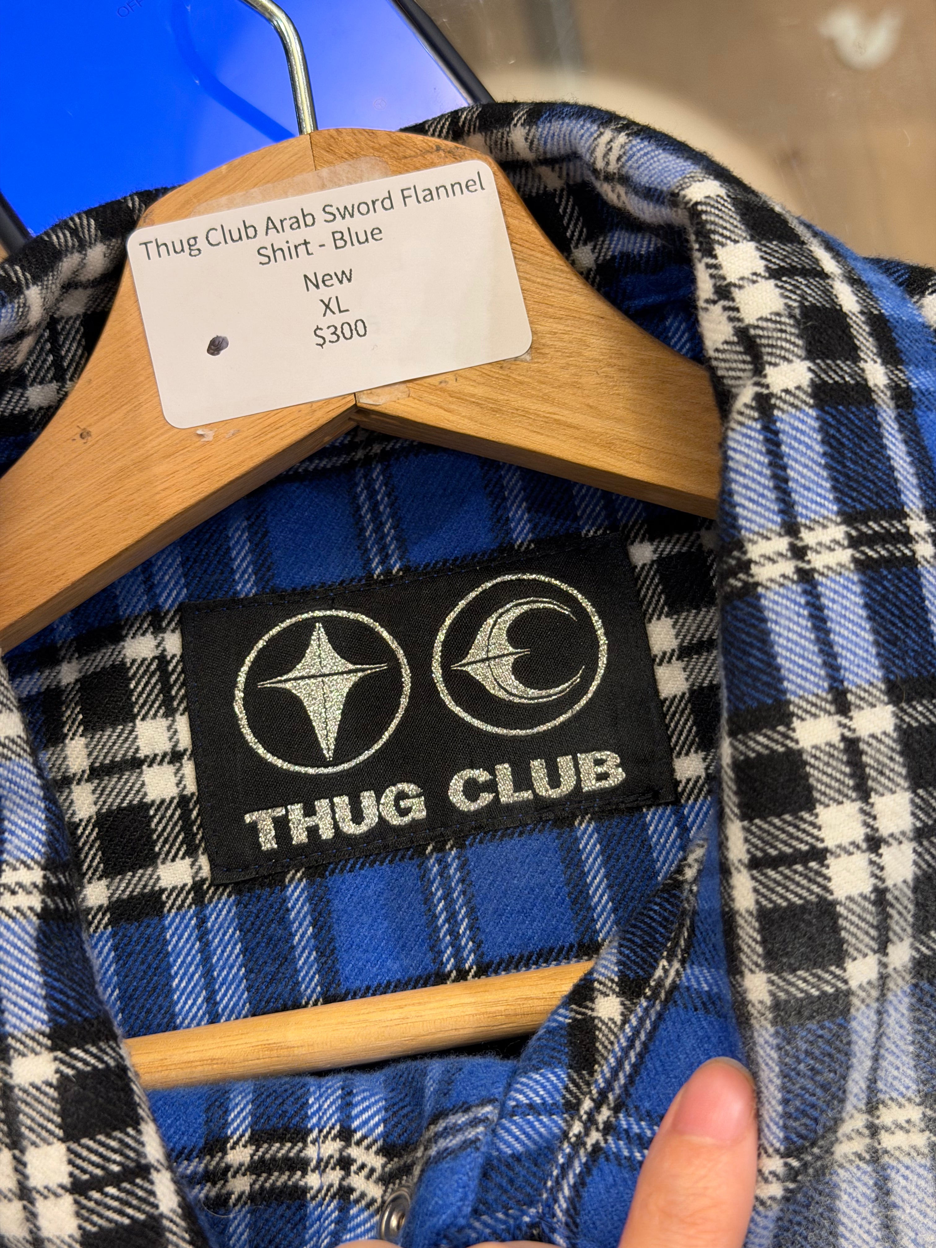 Thug Club Arab Sword Flannel Shirt - Blue