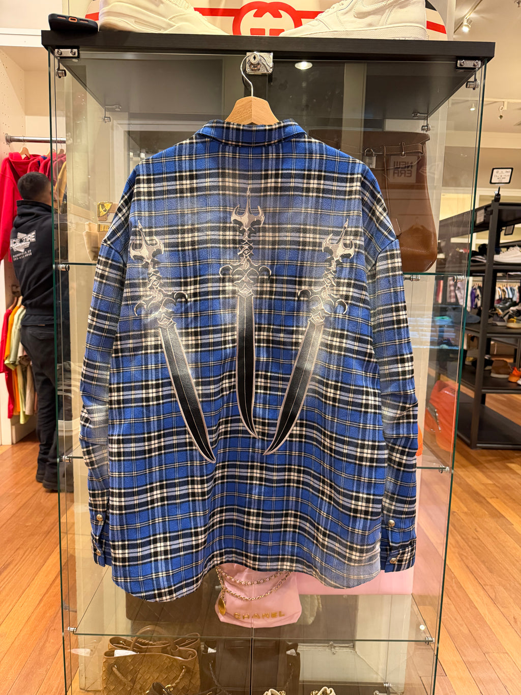 Thug Club Arab Sword Flannel Shirt - Blue