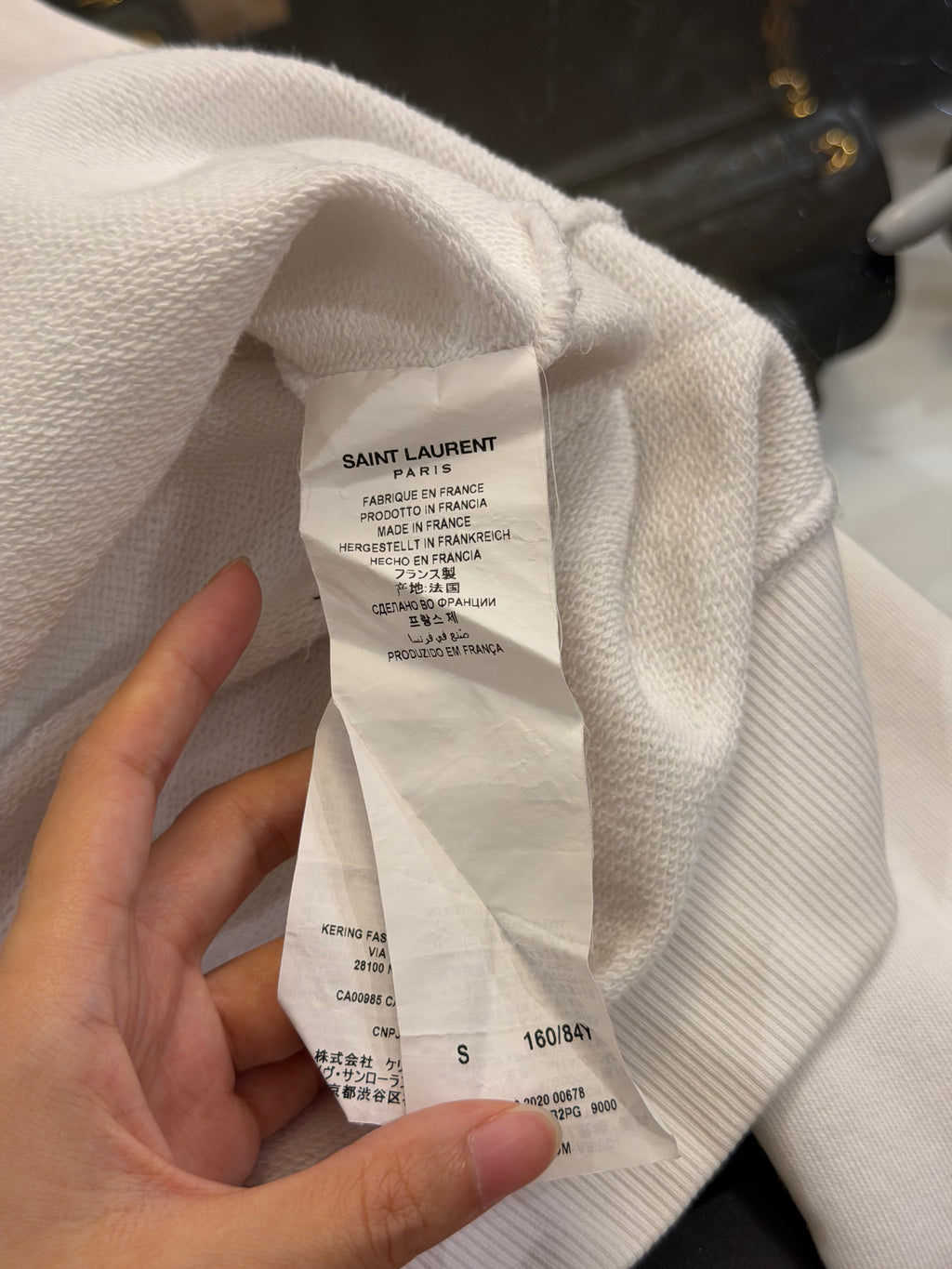 Saint Laurent Logo Hoodie -White