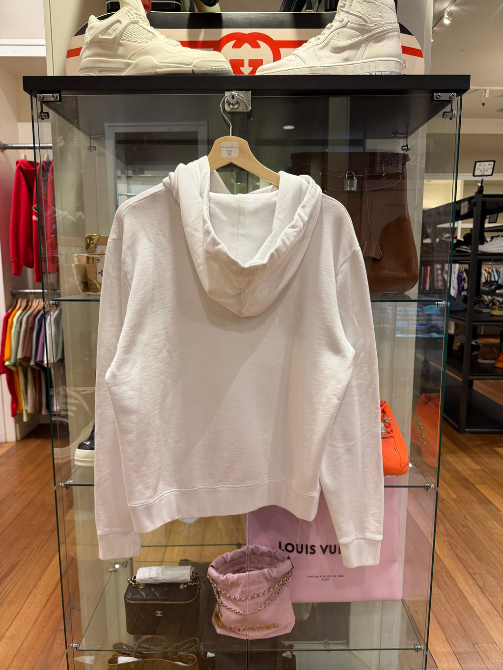 Saint Laurent Logo Hoodie -White