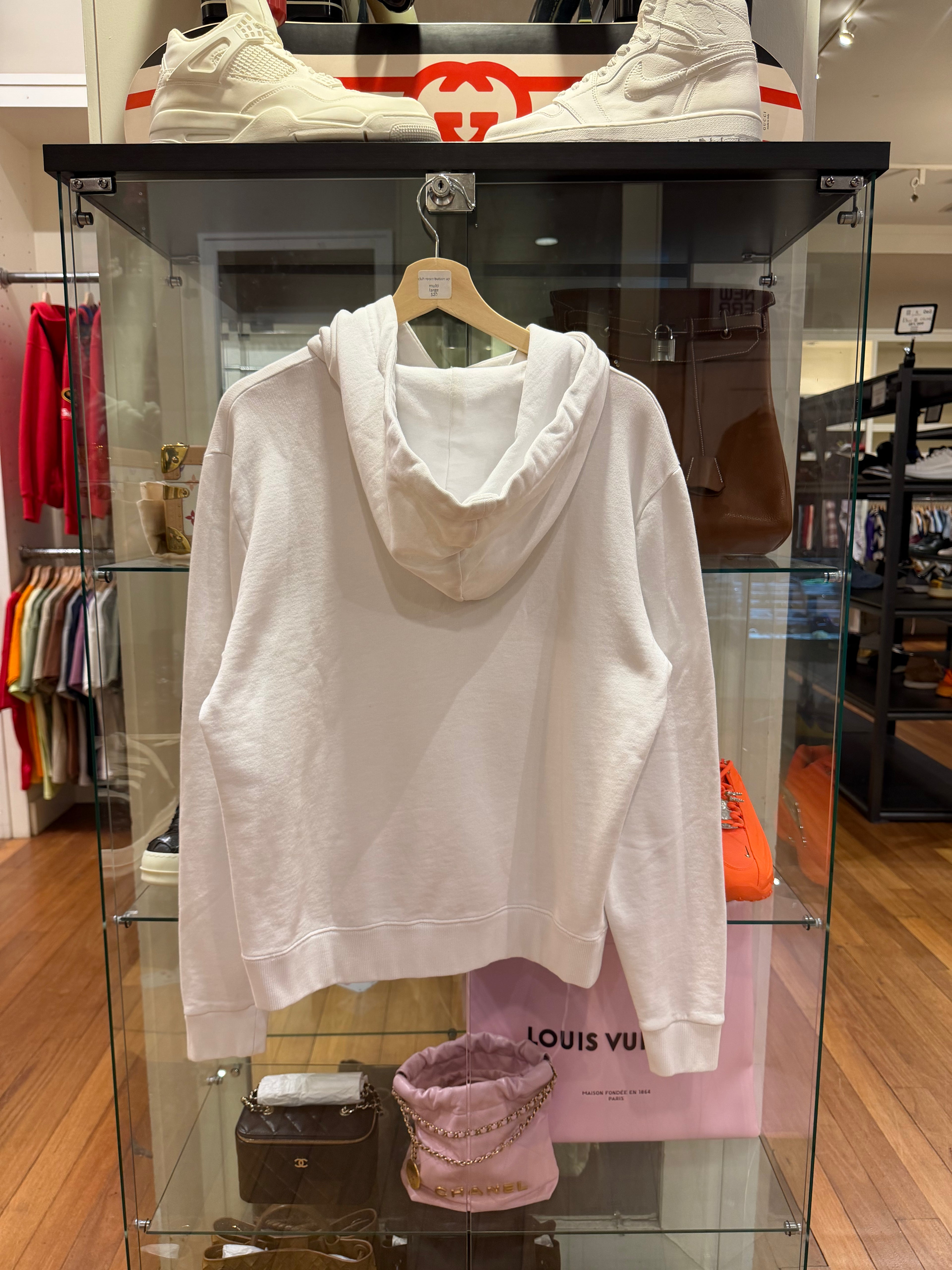 Saint Laurent Logo Hoodie -White