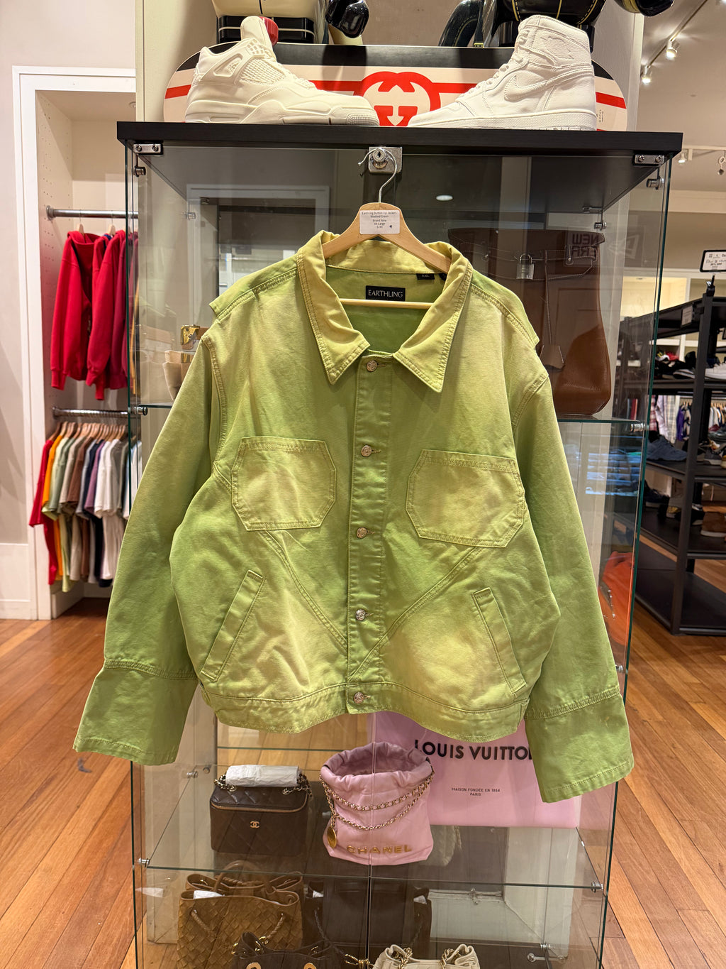 Earthling Button Up Jacket -Washed Green