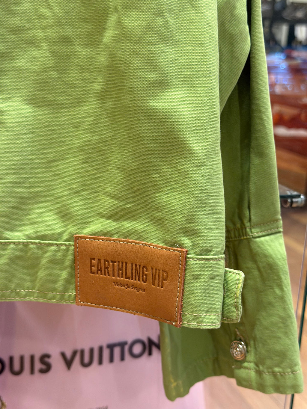 Earthling Button Up Jacket -Washed Green