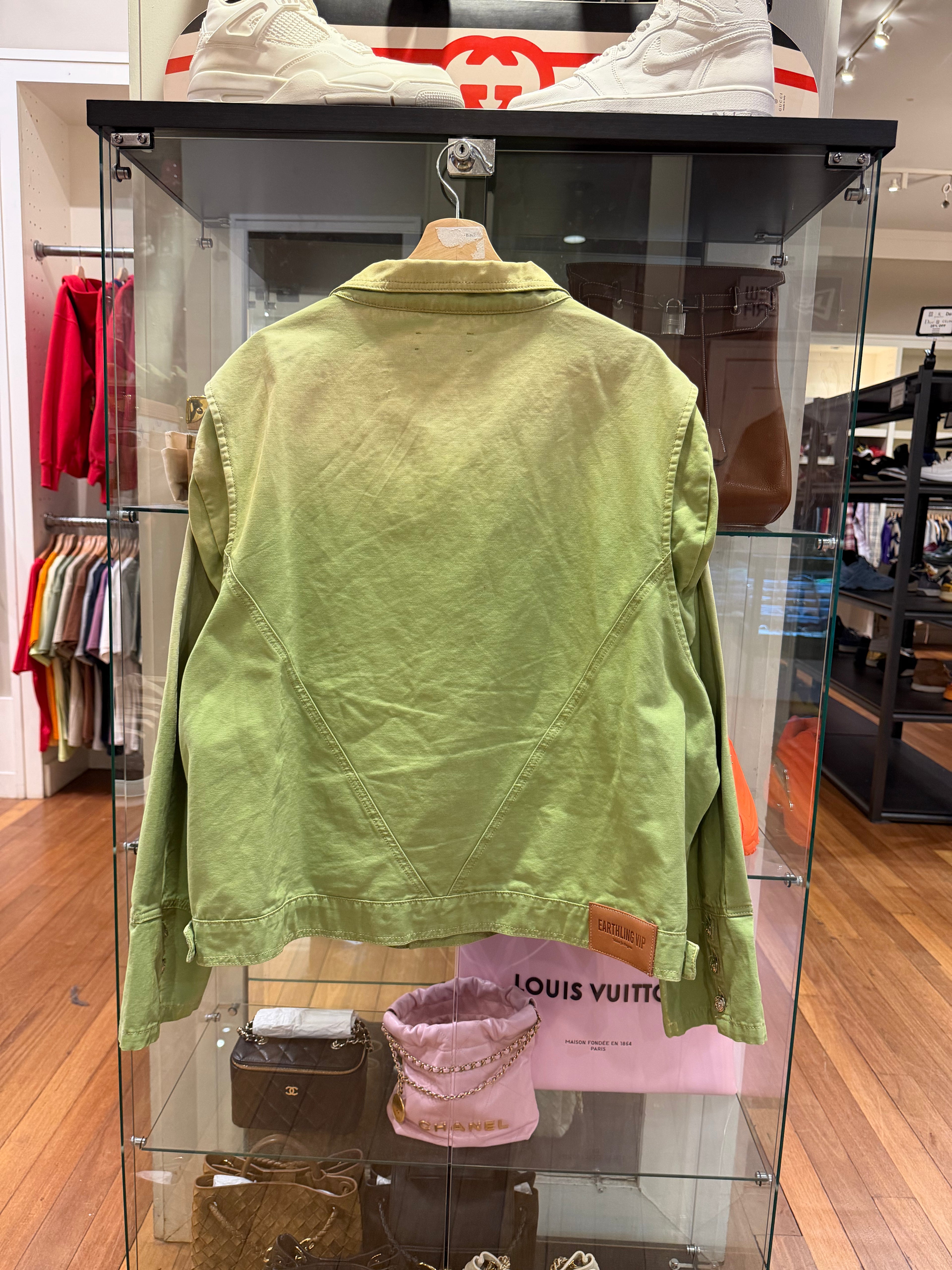 Earthling Button Up Jacket -Washed Green