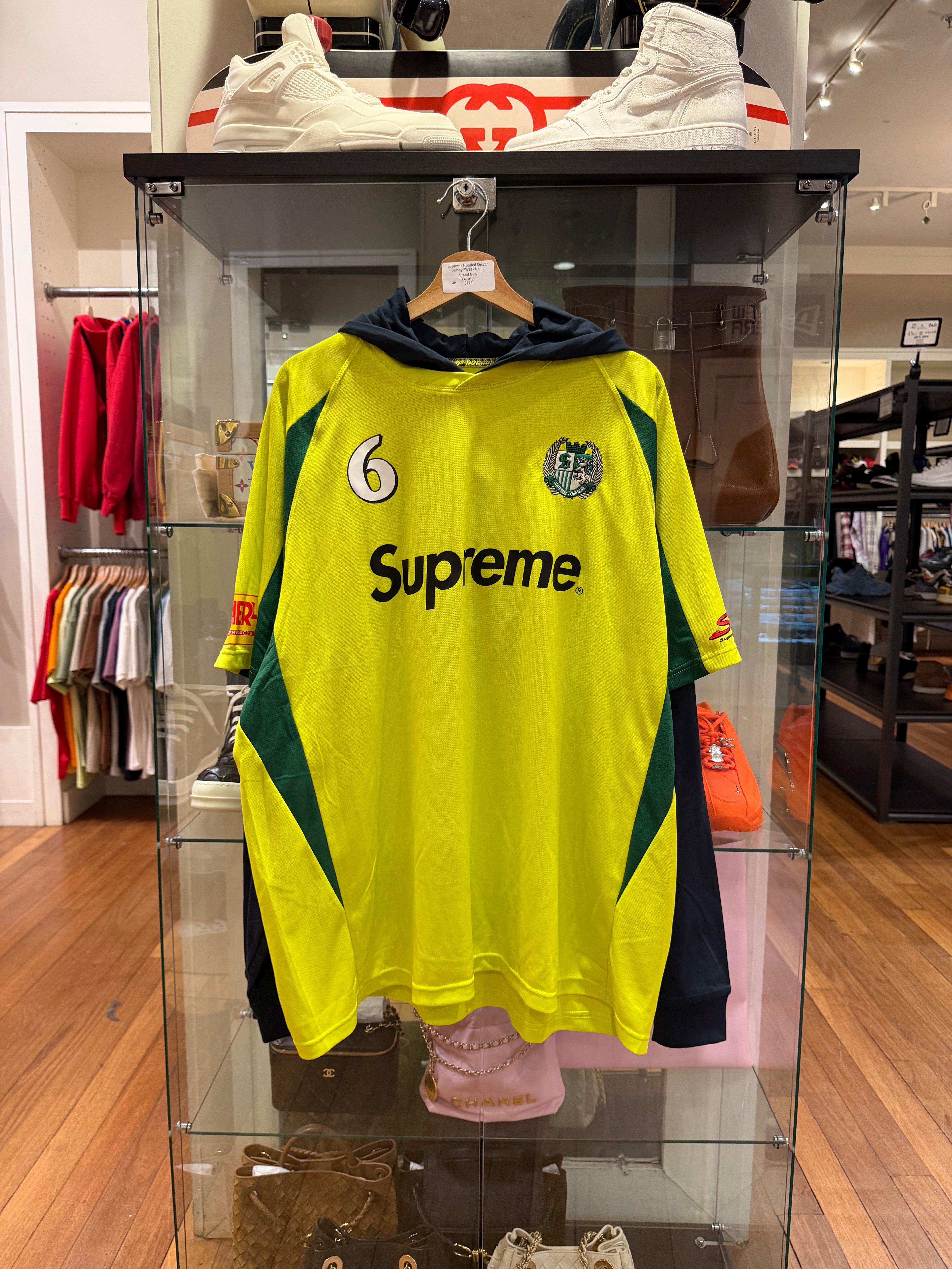 Supreme Hooded Soccer Jersey FW23 - Neon