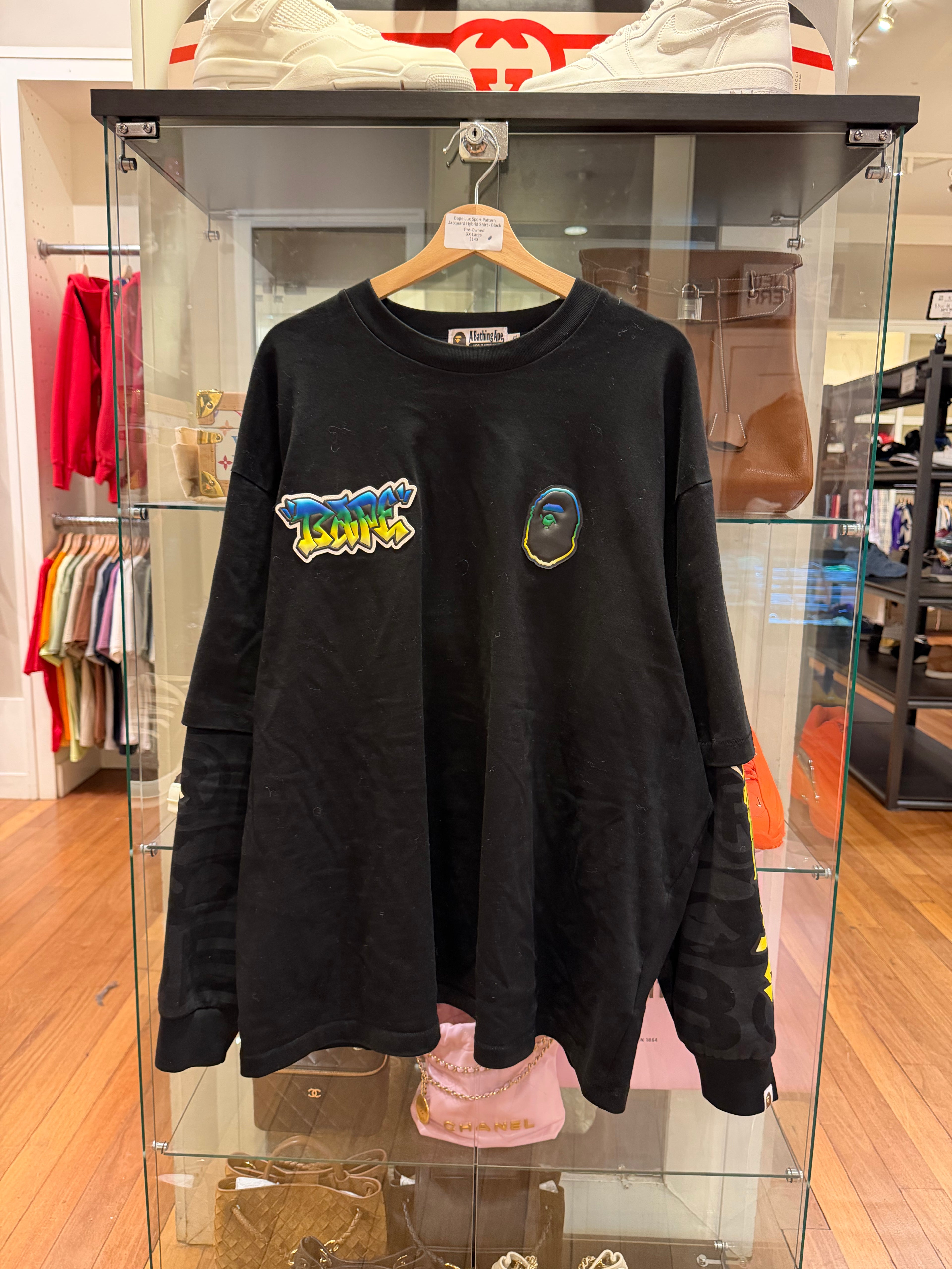Bape Lux Sport Pattern Jacquard Hybrid Shirt - Black