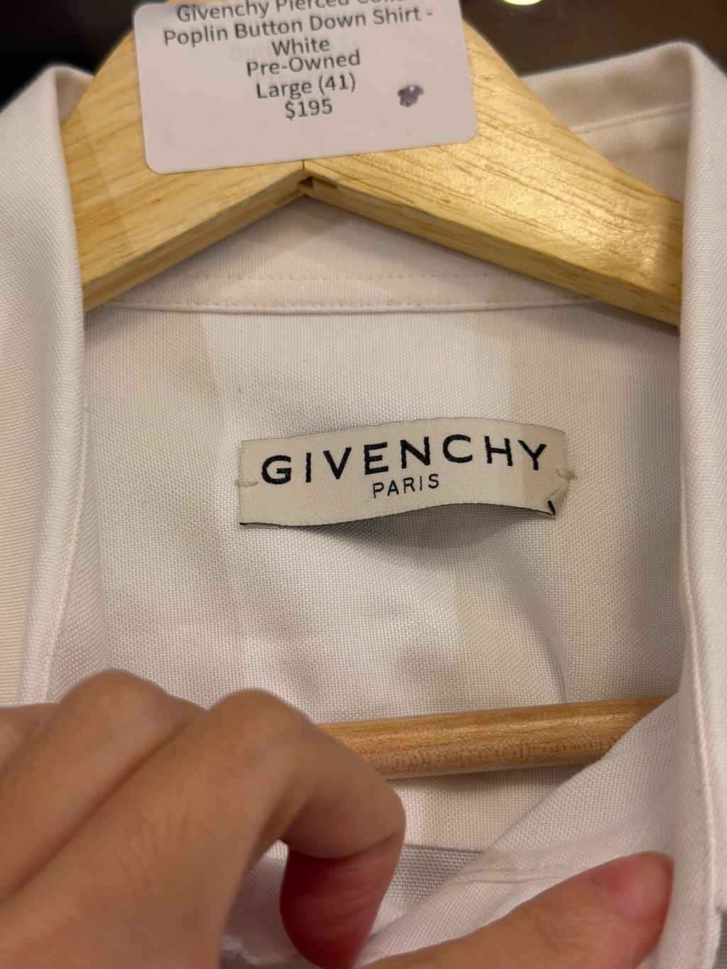Givenchy Pierced Collar Poplin Button Down Shirt