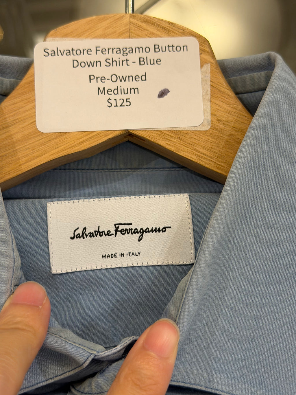 Salvatore Ferragamo Button Down Shirt - Blue