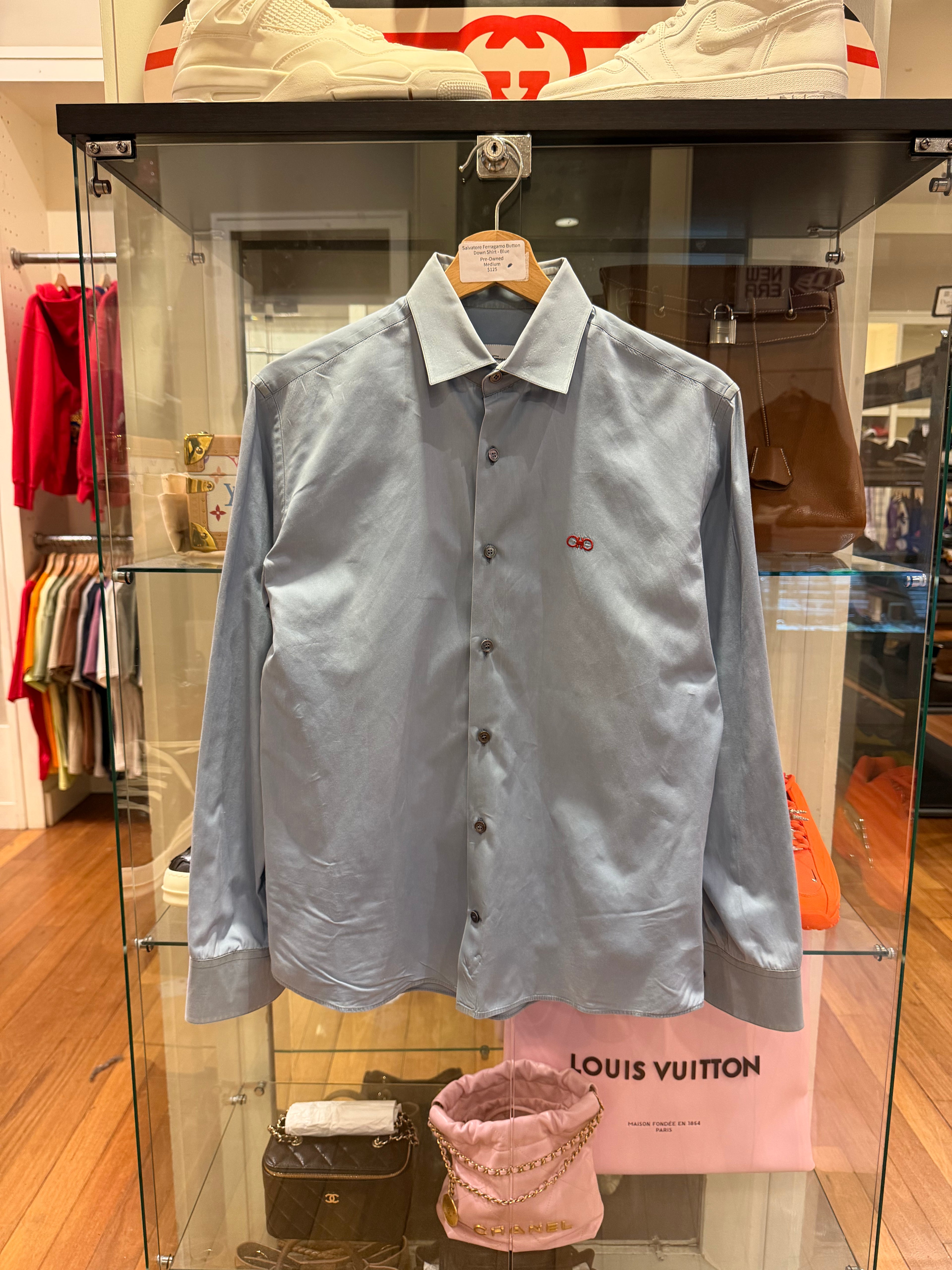 Salvatore Ferragamo Button Down Shirt - Blue