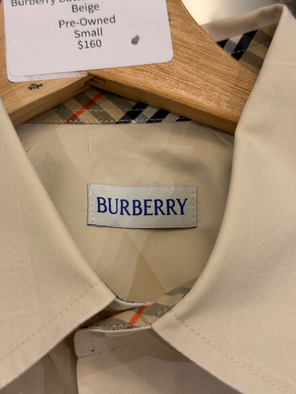Burberry Button Down Shirt -Beige