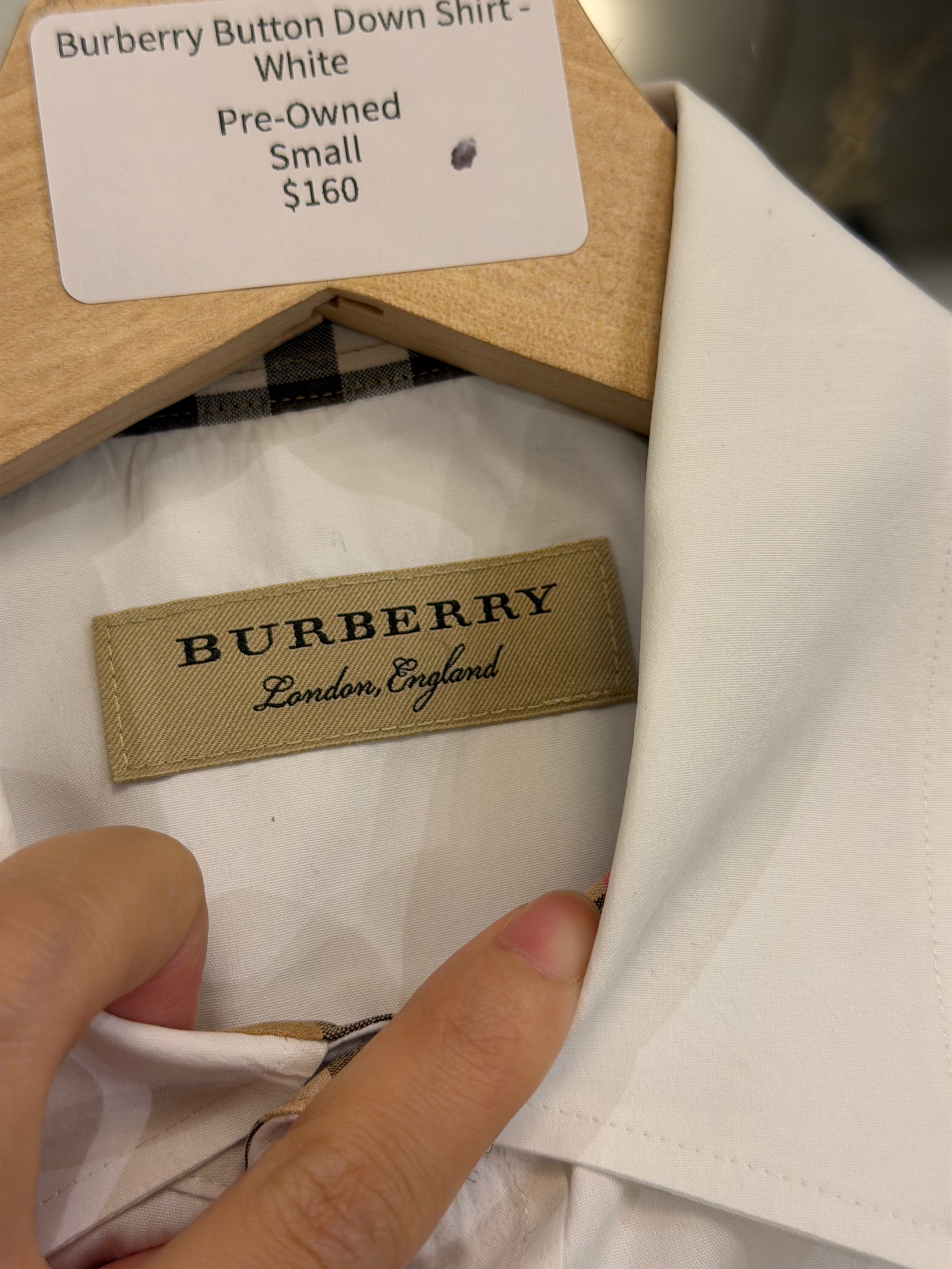 Burberry Button Down Shirt -White