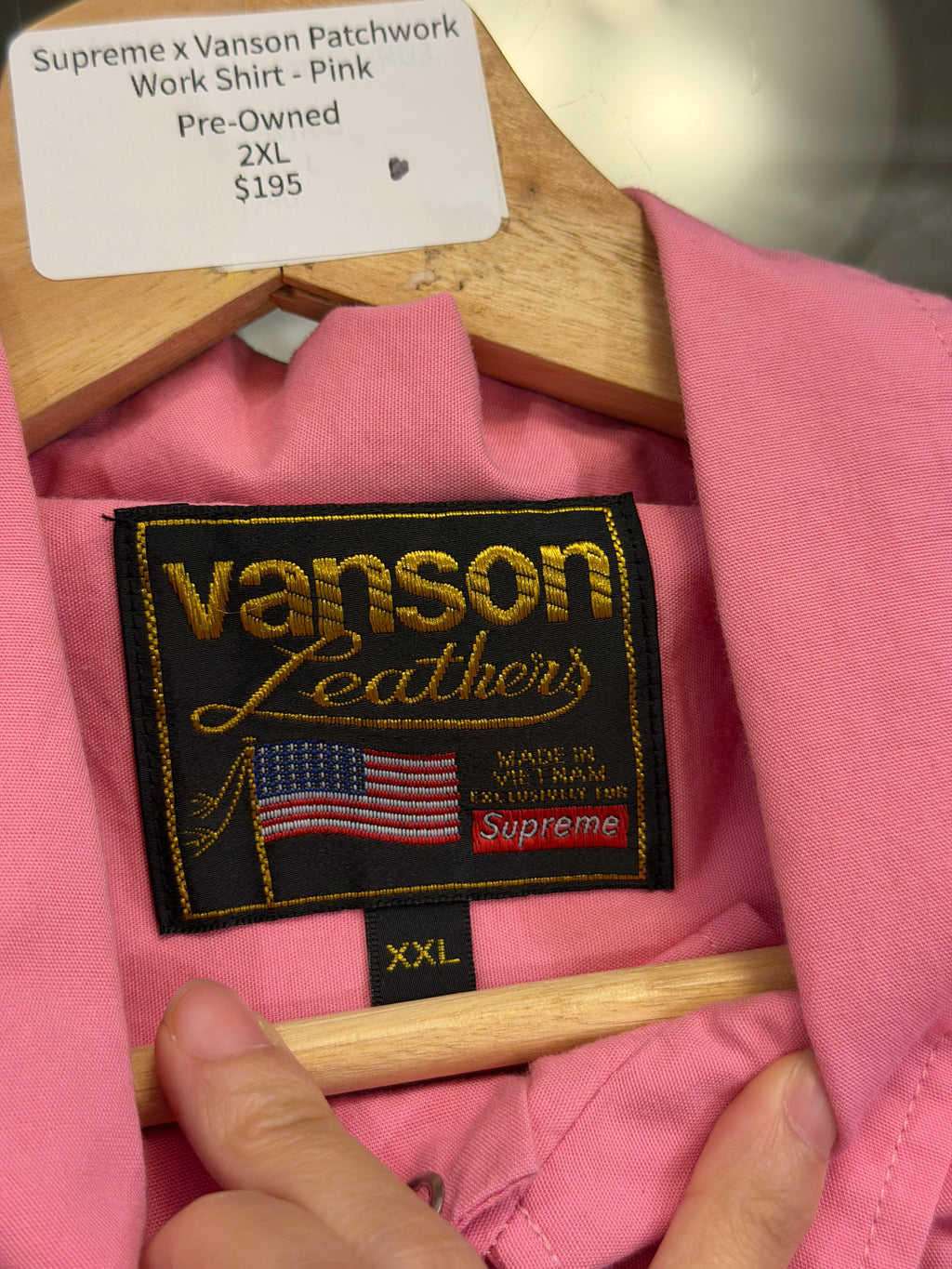 Supreme x Vanson Patchwork Work Shirt - Pink