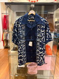 Kapital Okura Camp-Collar Printed Linen Shirt - Navy