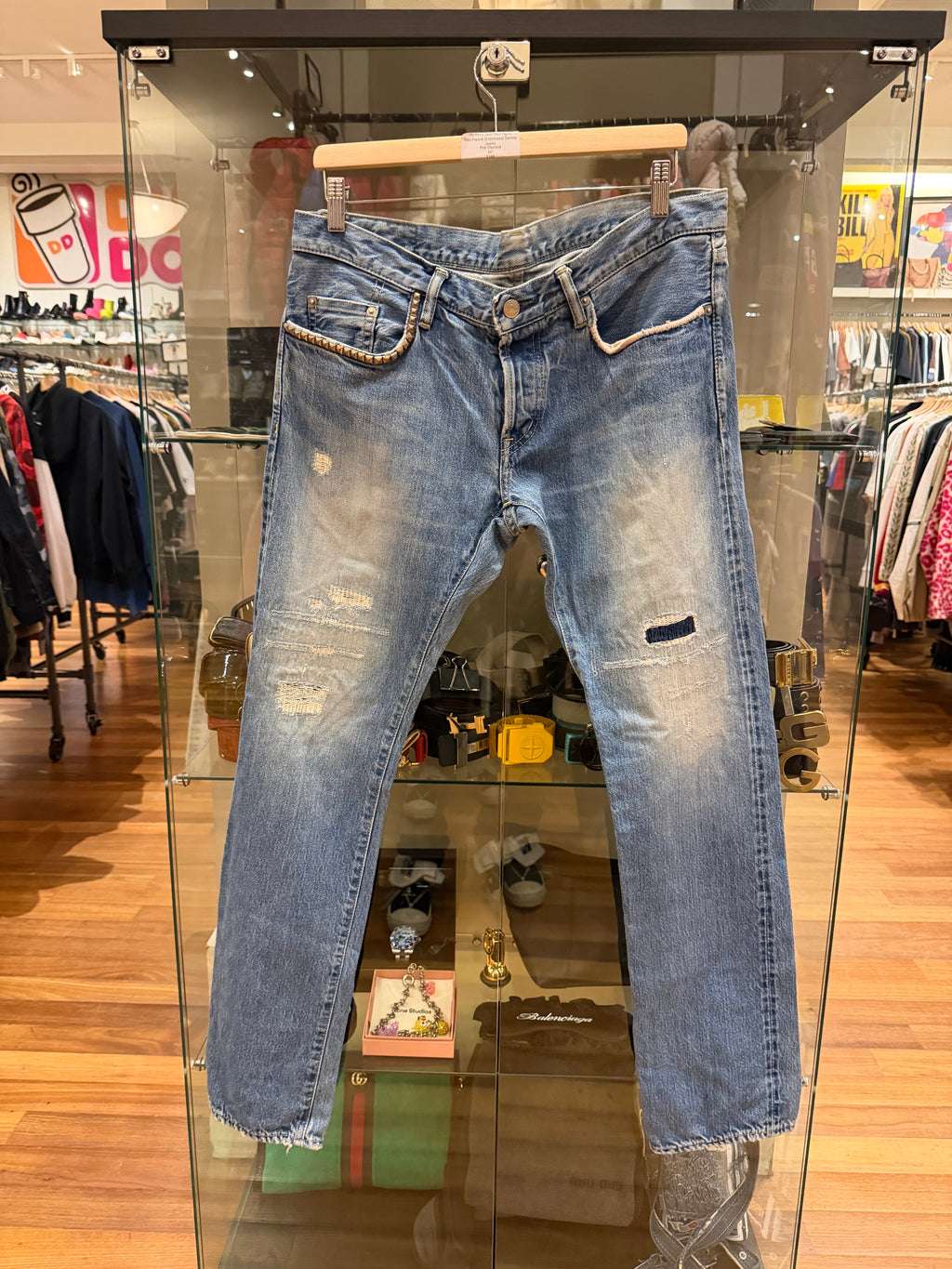 Hysteric Glamour Aged Patchwork Distressed Denim - Blue