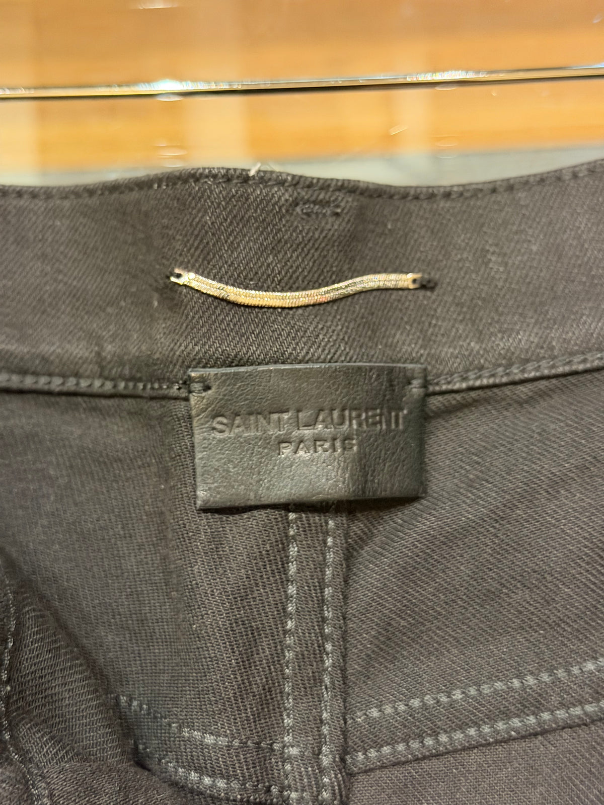 Saint Laurent Oil Coated Denim Skinny Jeans - Black