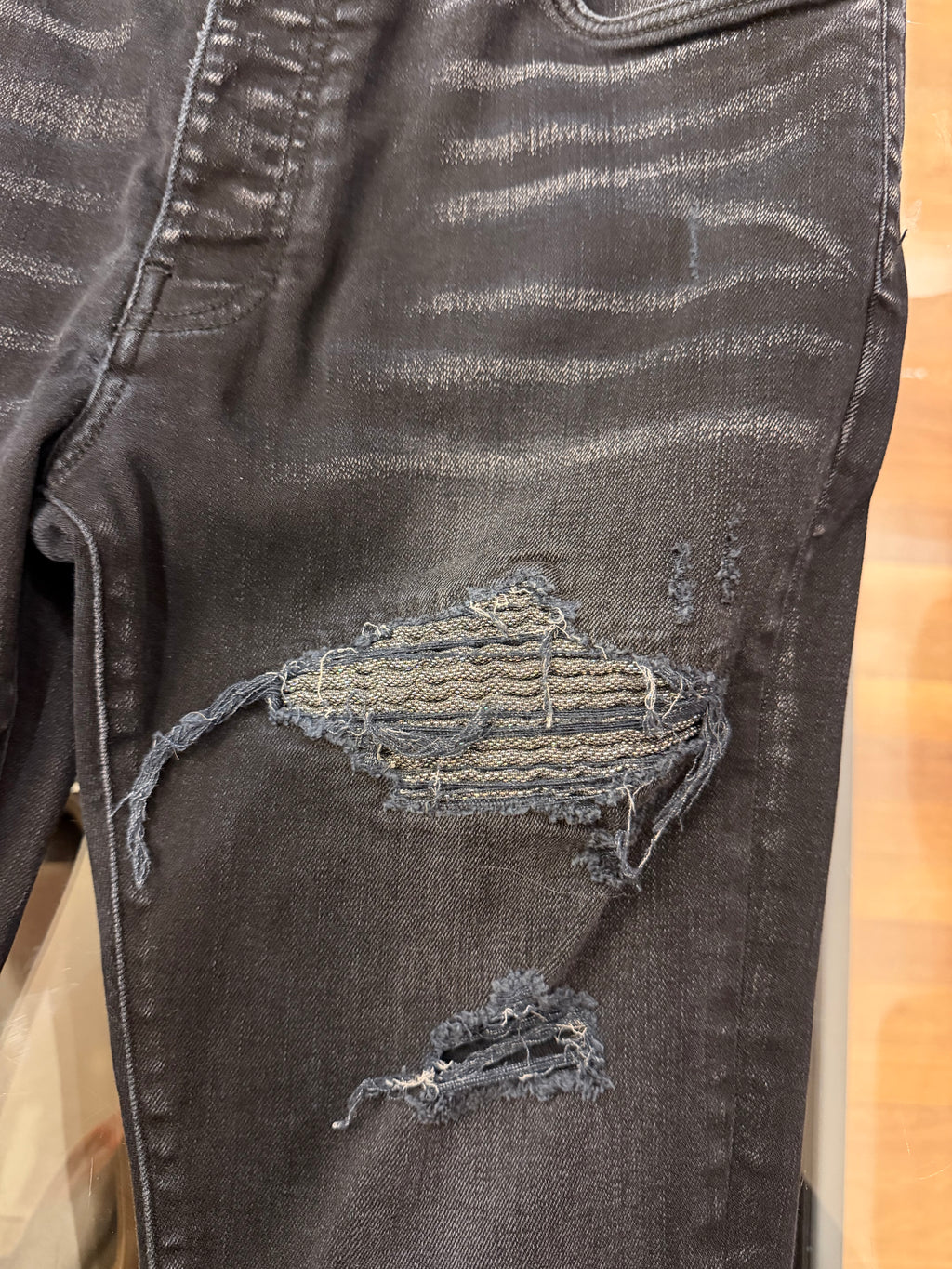 Amiri MX1 Iridescent Patch Denim Jeans - Black