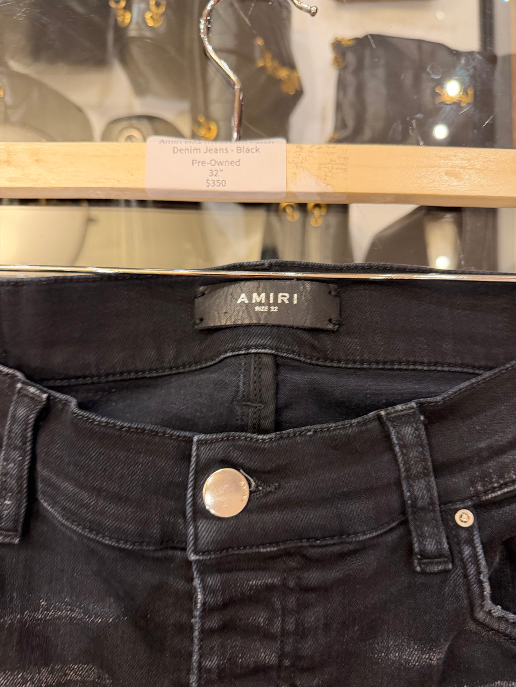 Amiri MX1 Iridescent Patch Denim Jeans - Black