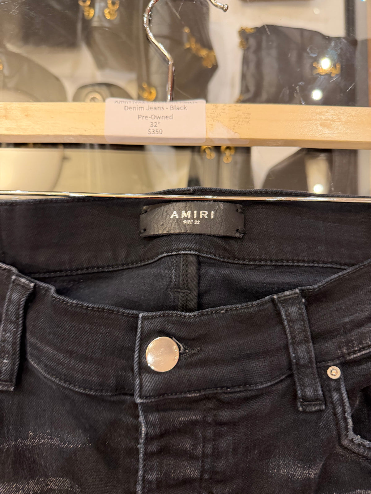 Amiri MX1 Iridescent Patch Denim Jeans - Black