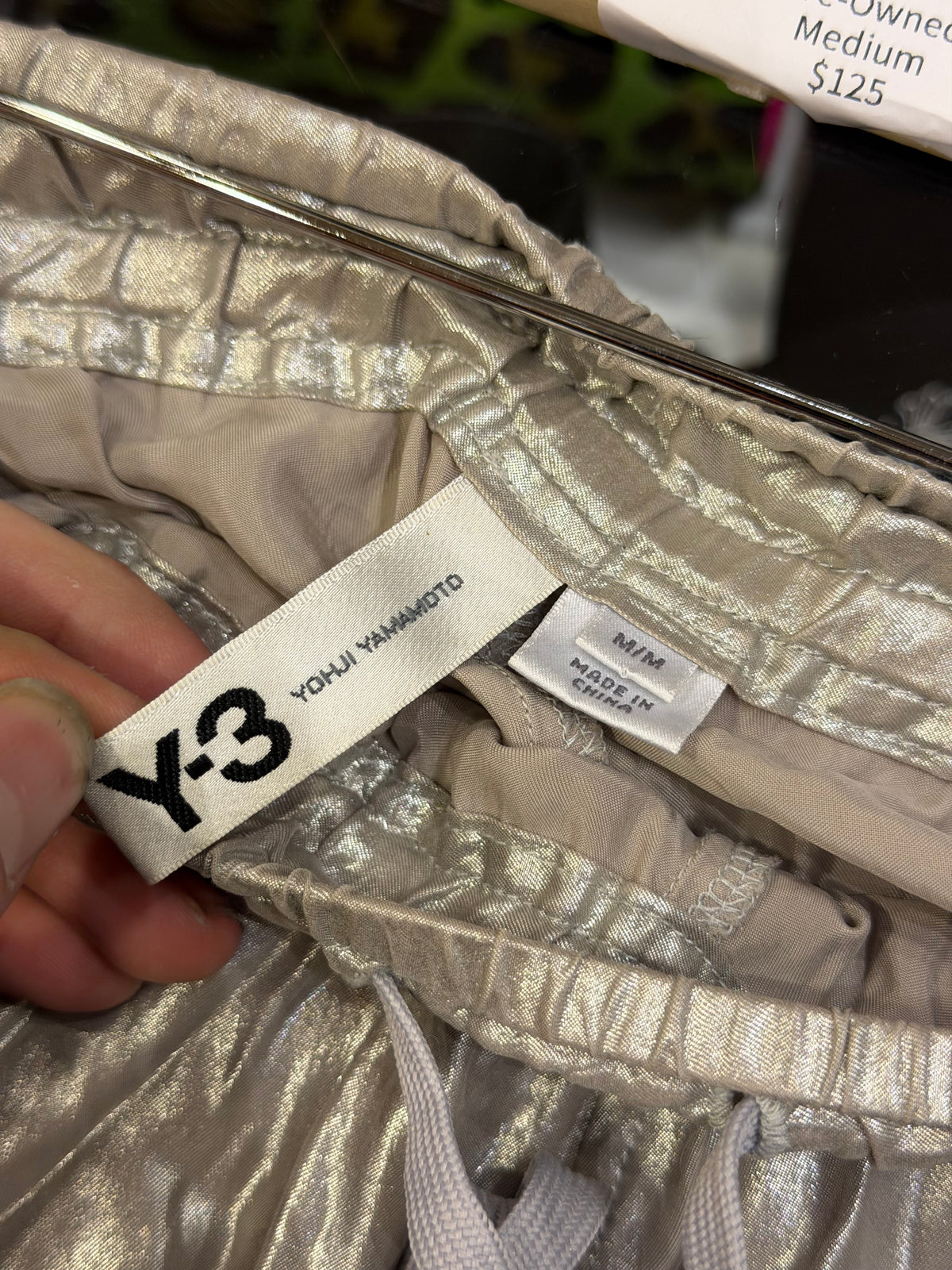 Y-3 Metallic Lounge Trousers - Silver